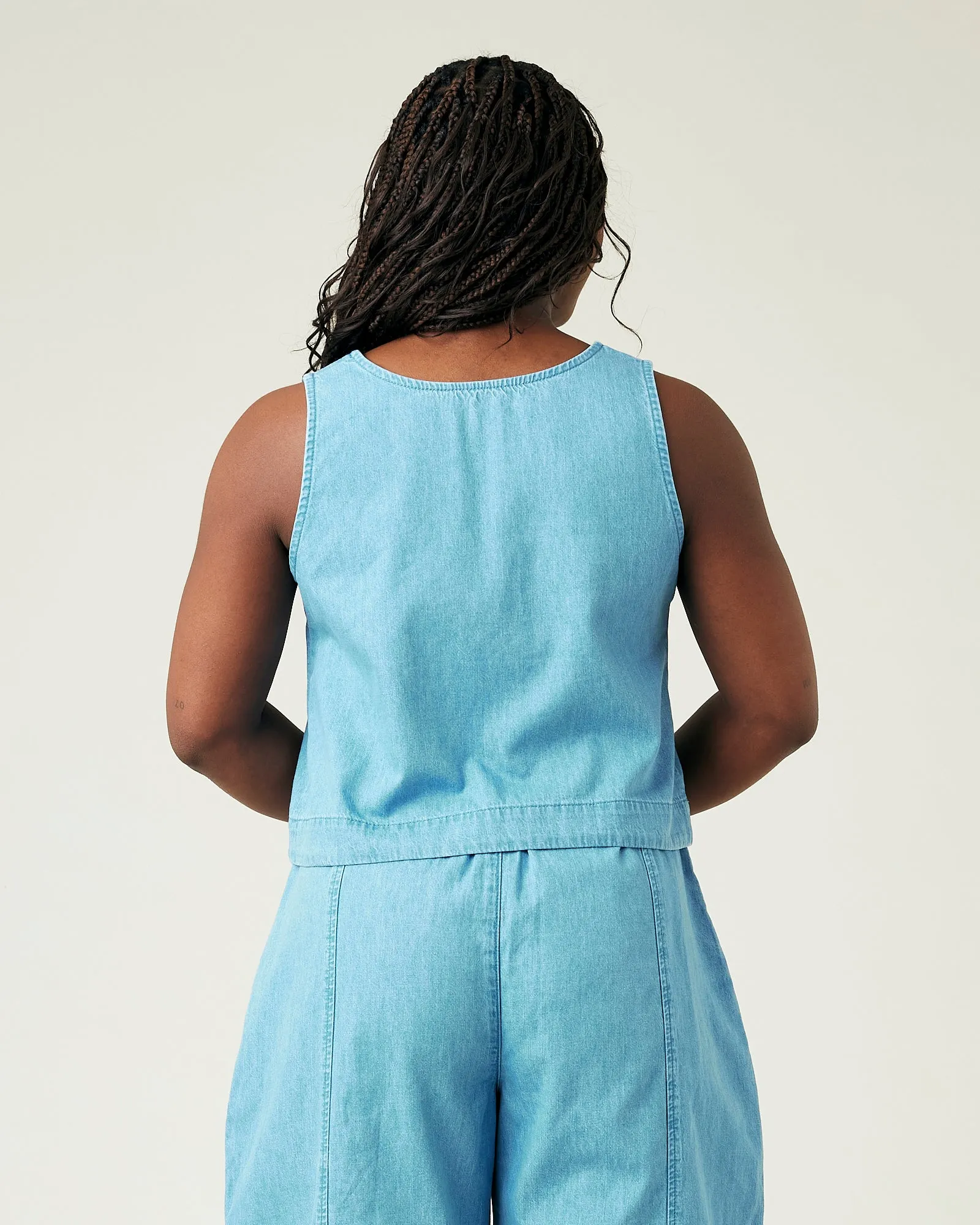 Esme Light Wash Denim Chambray Top sold by Beyond Nine product image thumbnail 2