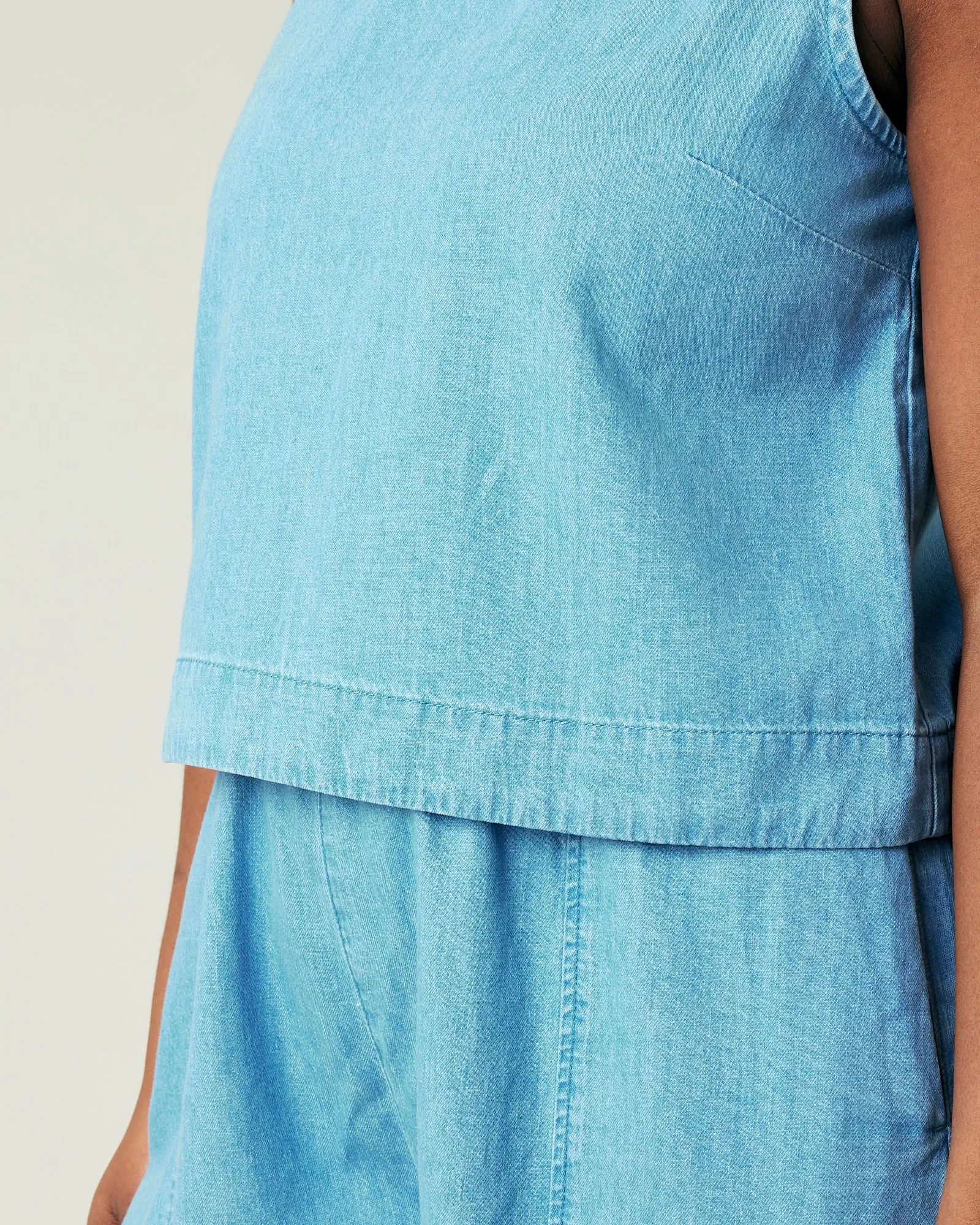 Esme Light Wash Denim Chambray Top sold by Beyond Nine product image thumbnail 5