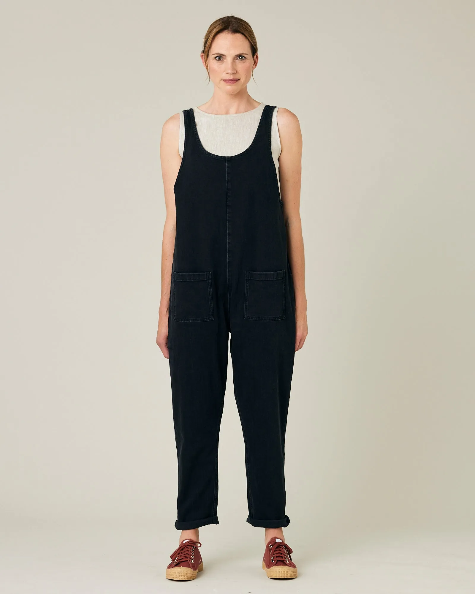 Lola Black Denim Jumpsuit sold by Beyond Nine