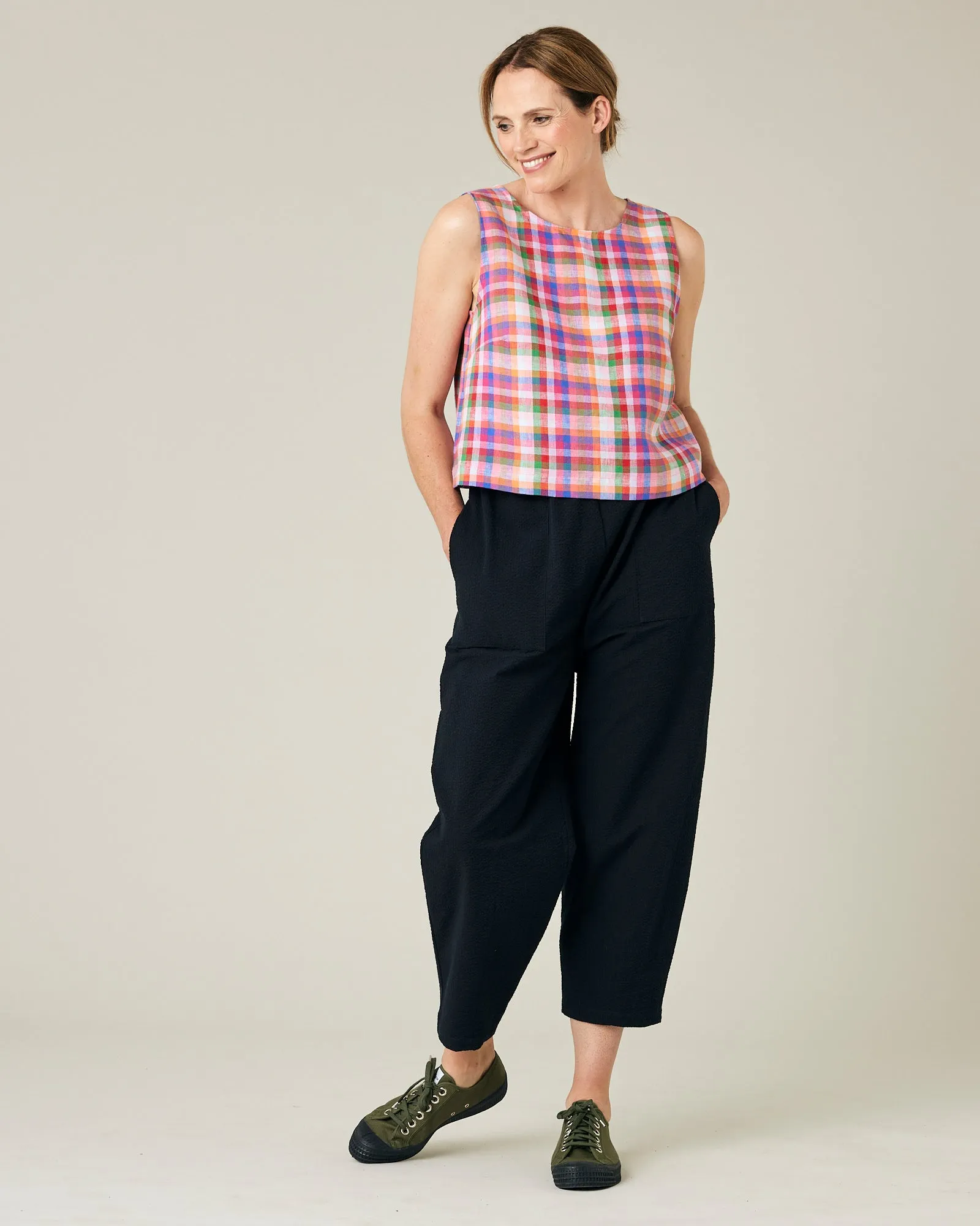 Esme Sonny Check Linen Top sold by Beyond Nine product image thumbnail 5