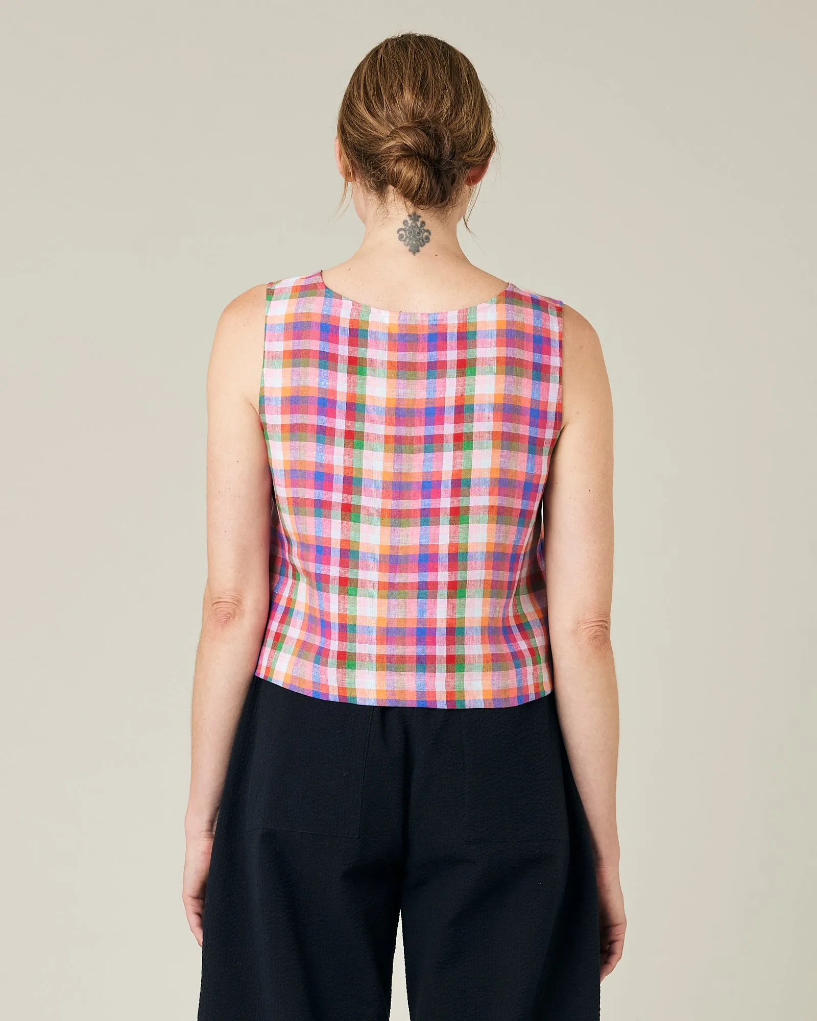 Esme Sonny Check Linen Top sold by Beyond Nine product image thumbnail 3