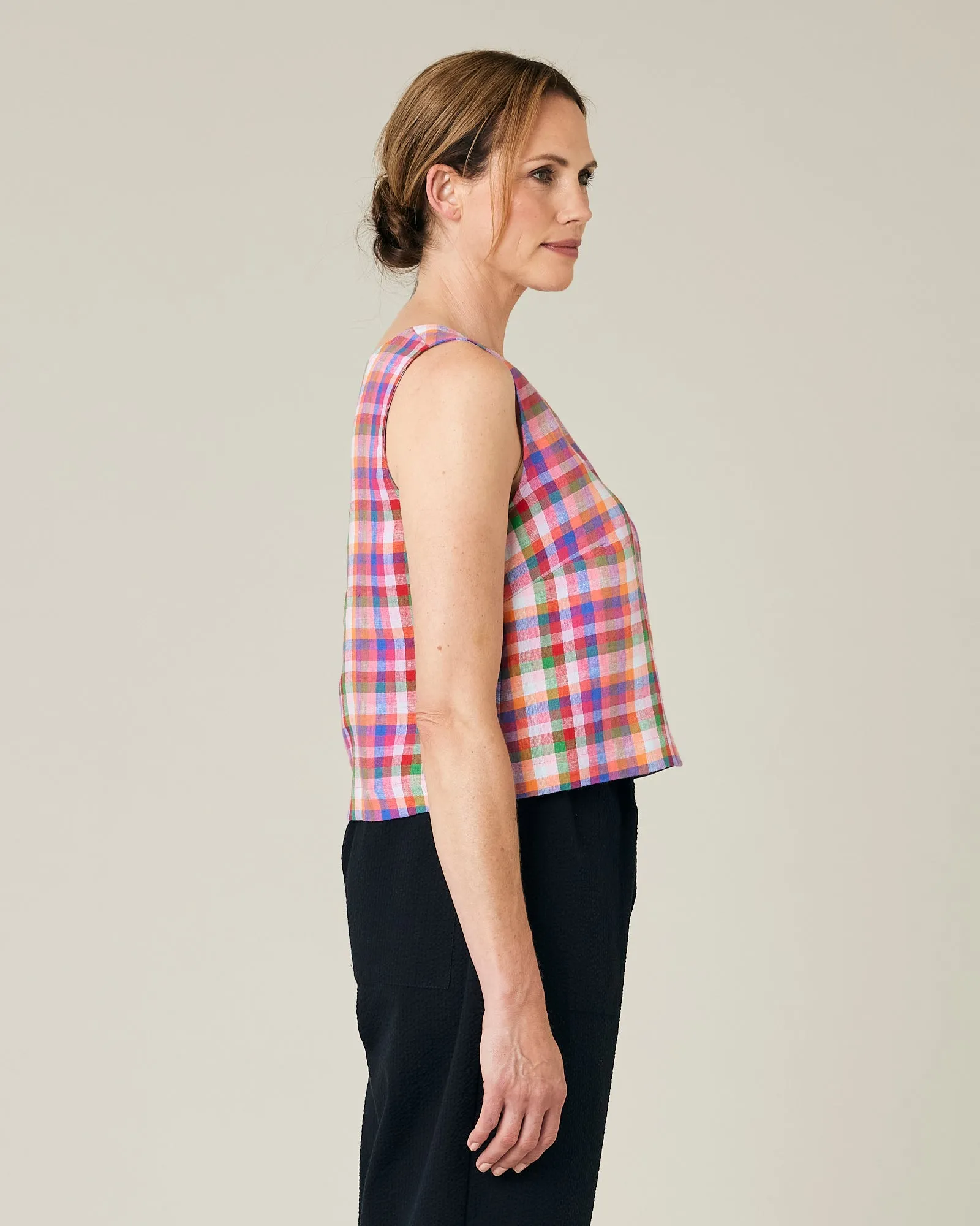 Esme Sonny Check Linen Top sold by Beyond Nine product image thumbnail 4
