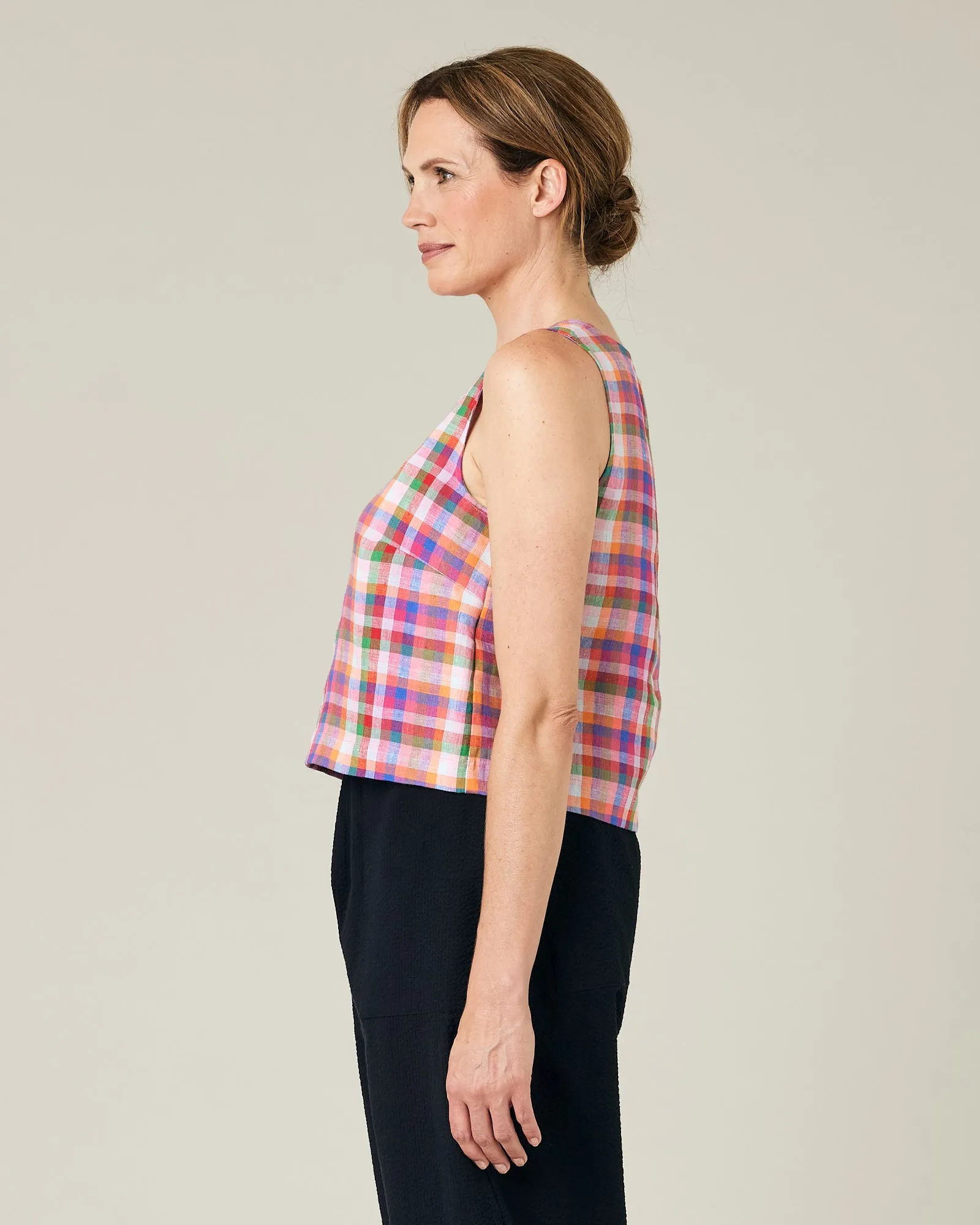 Esme Sonny Check Linen Top sold by Beyond Nine product image thumbnail 2