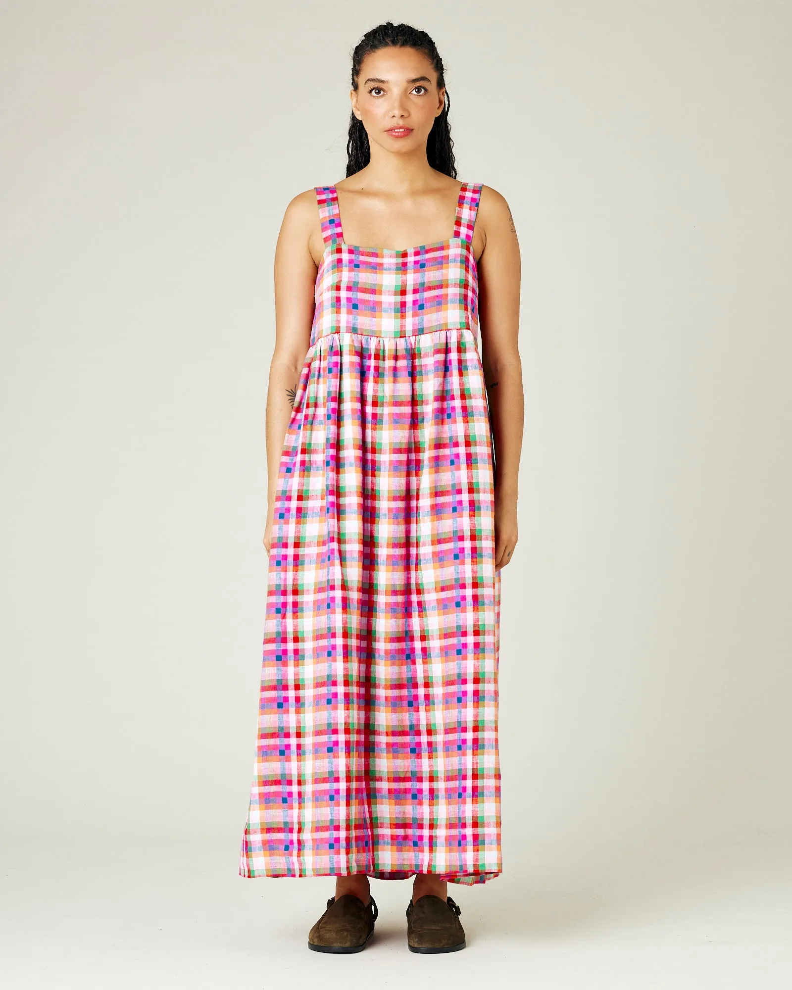 Suki Sonny Check Linen Dress sold by Beyond Nine