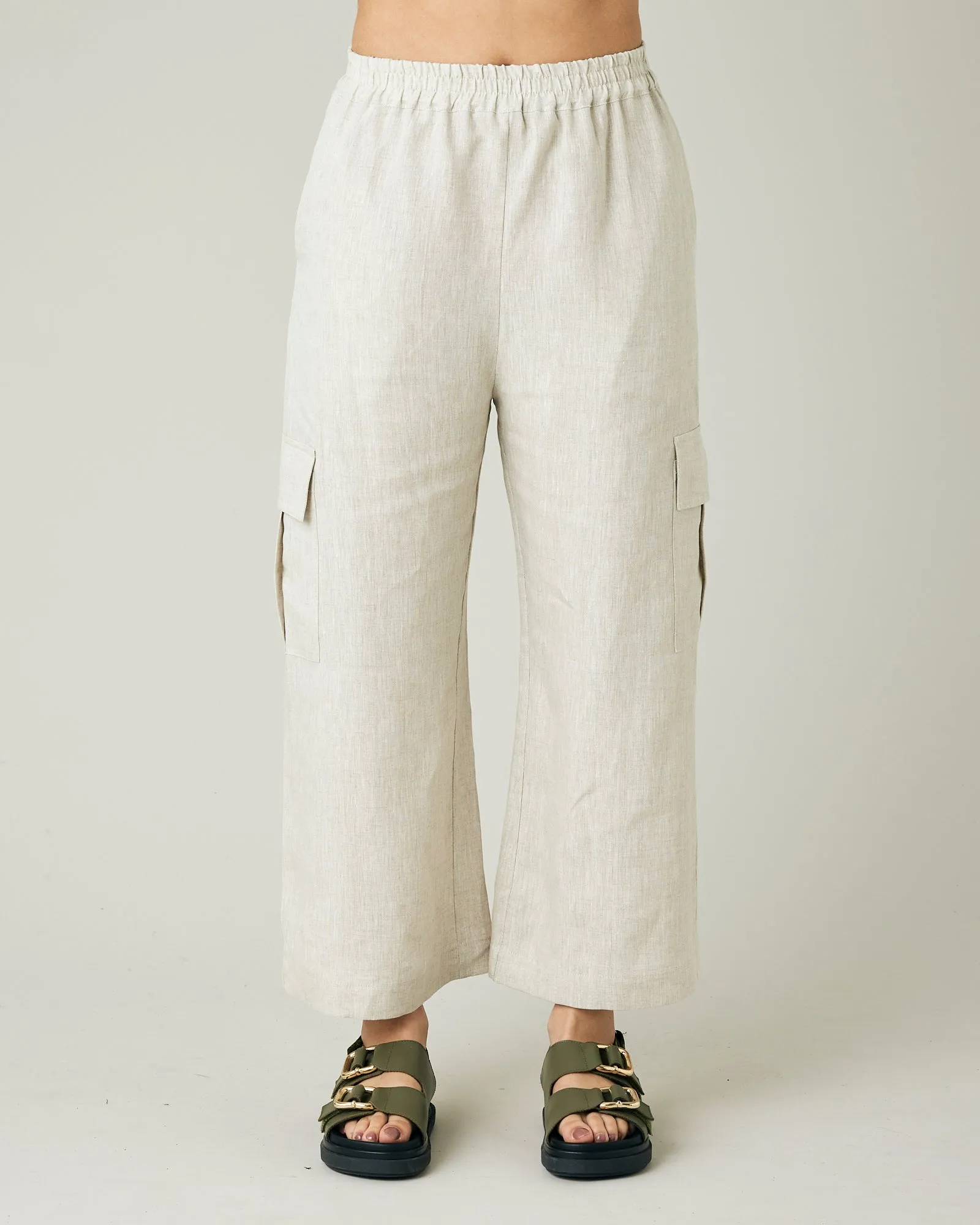 Orla Natural Linen Trousers sold by Beyond Nine
