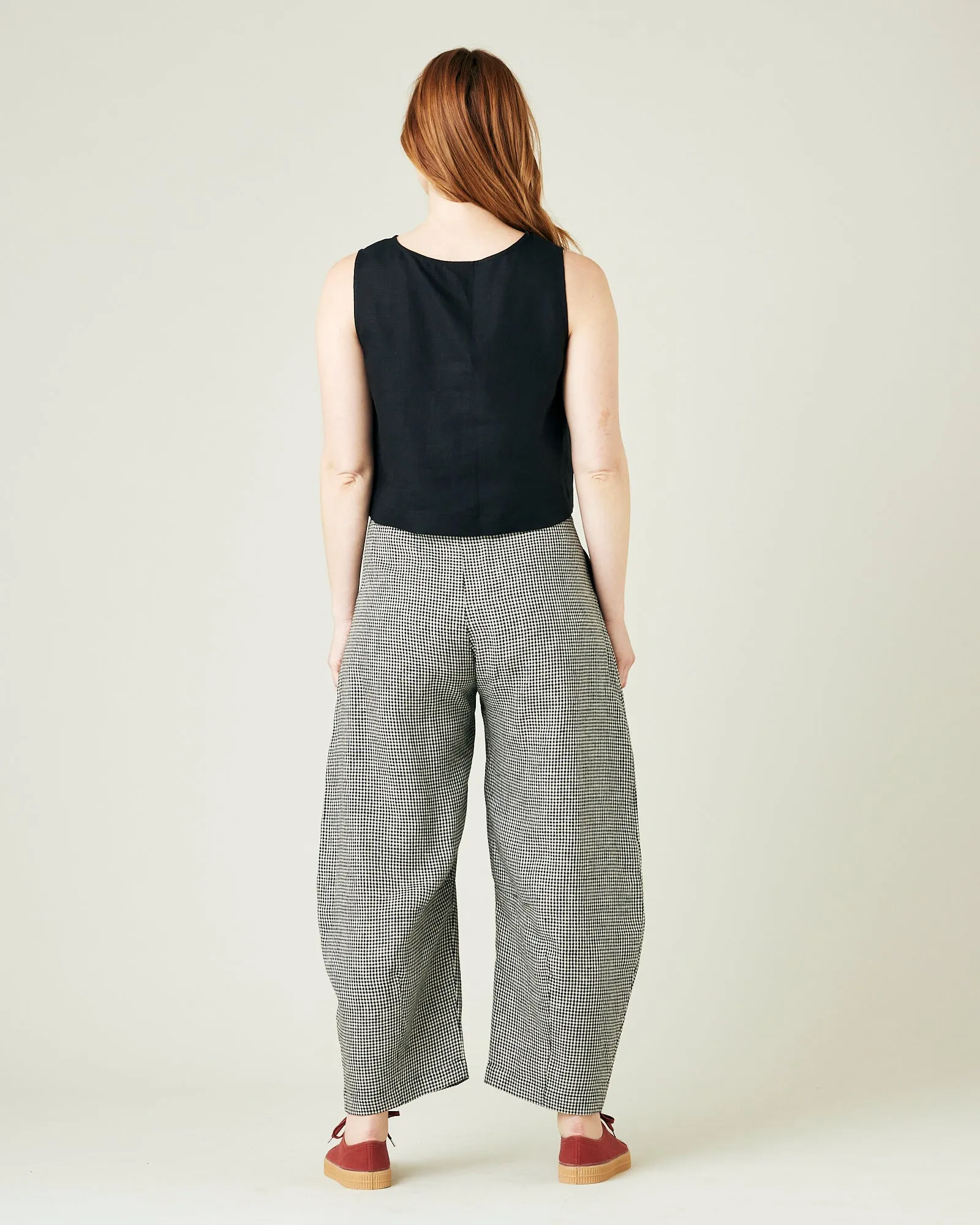 Daisy Black & Stone Micro Gingham Linen Trousers sold by Beyond Nine product image thumbnail 4