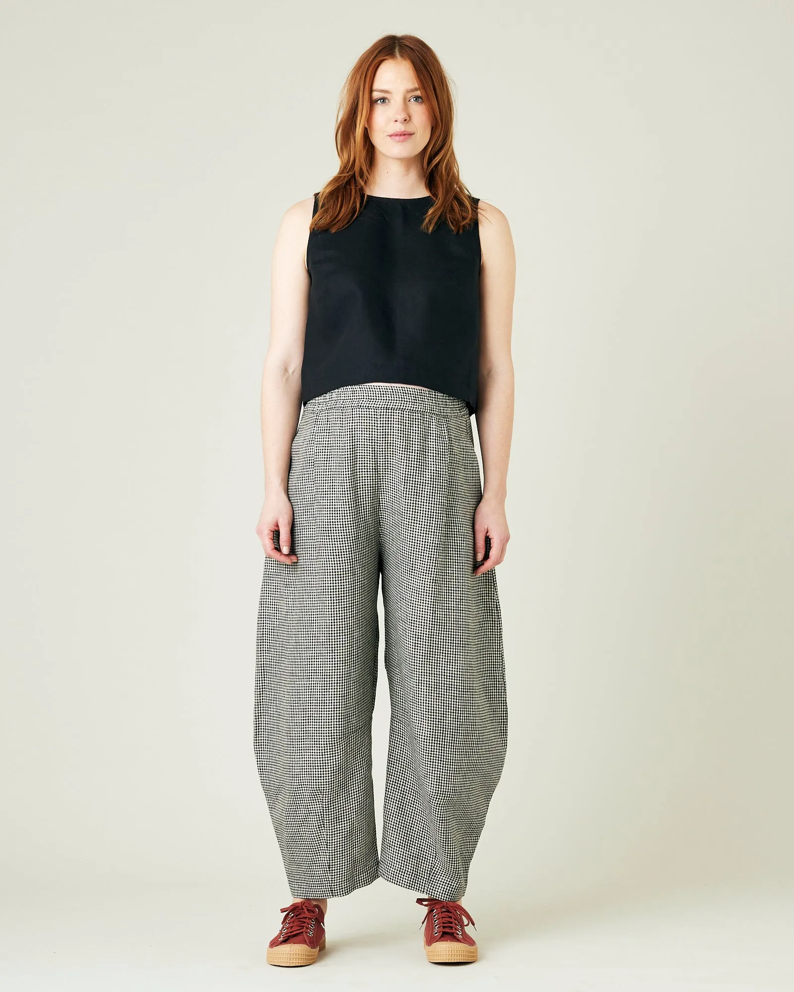 Daisy Black & Stone Micro Gingham Linen Trousers sold by Beyond Nine product image thumbnail 2