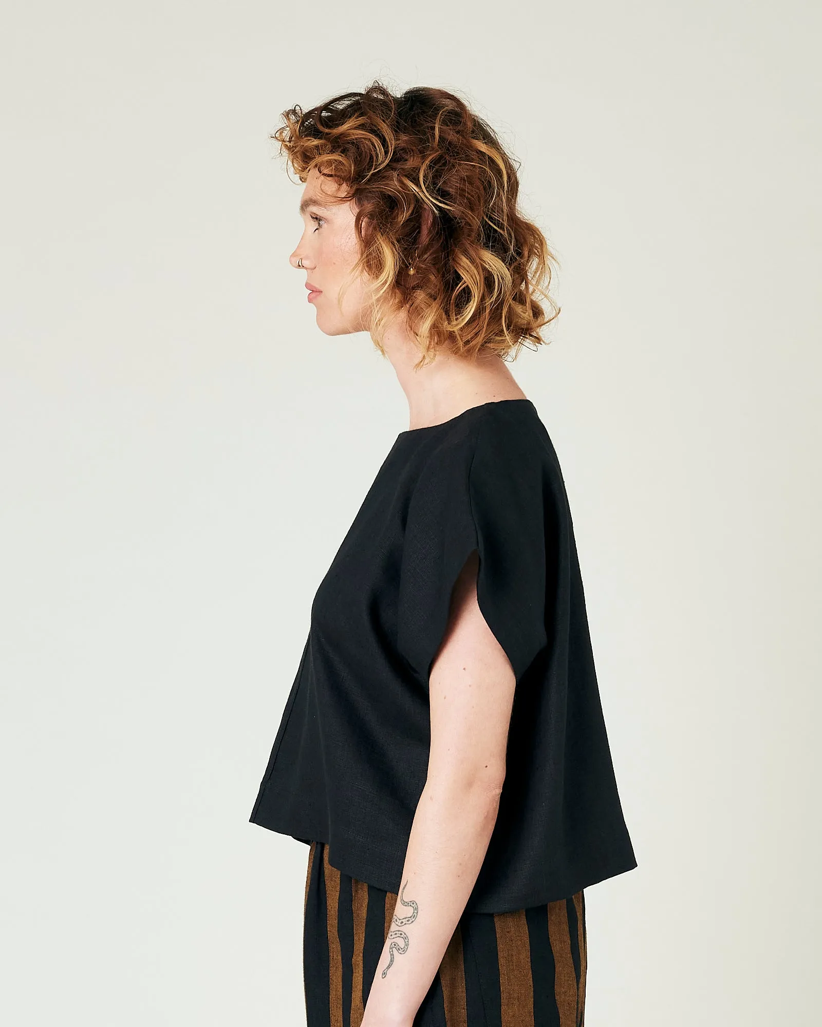 Polly Black Linen Top sold by Beyond Nine product image thumbnail 2