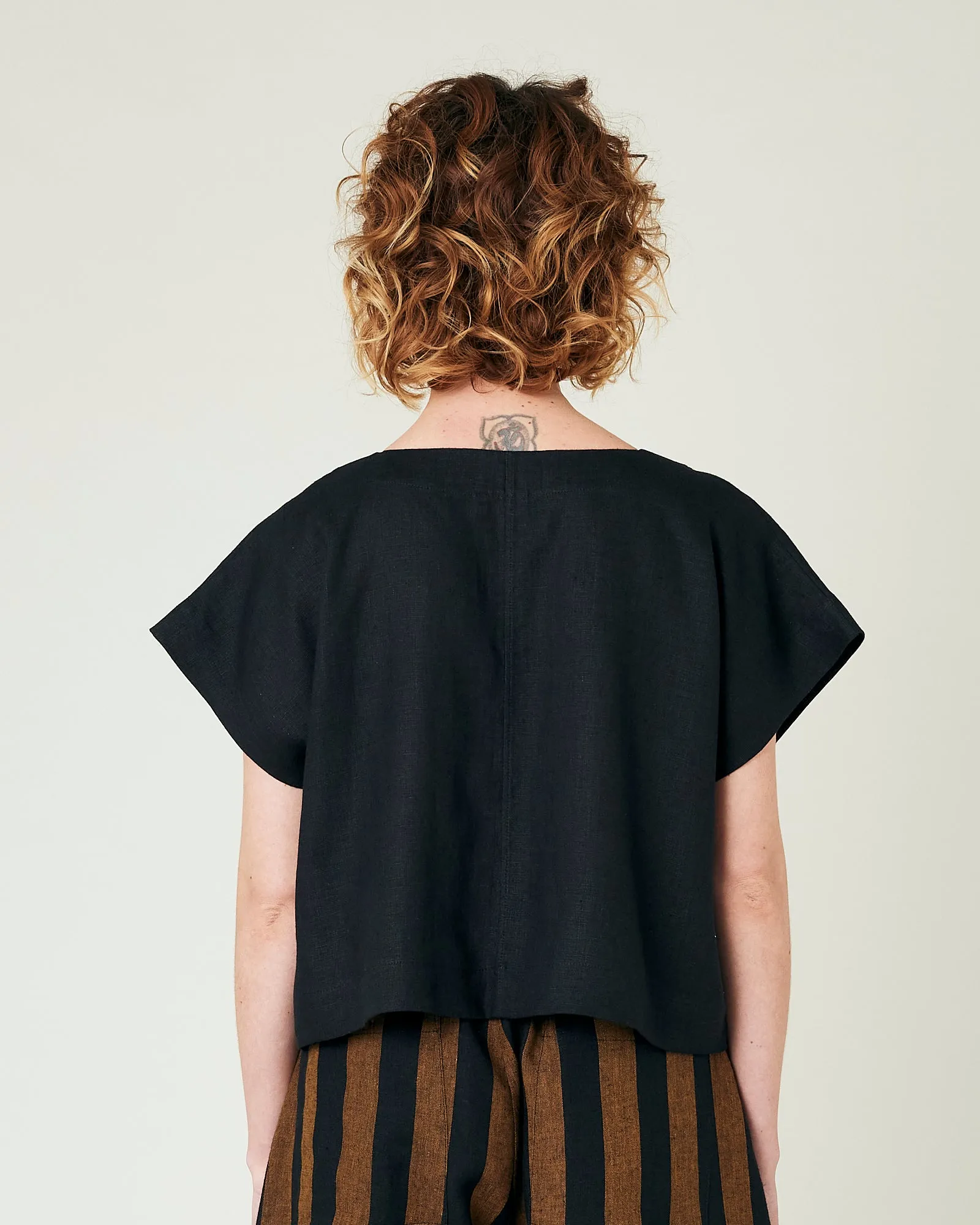 Polly Black Linen Top sold by Beyond Nine product image thumbnail 3
