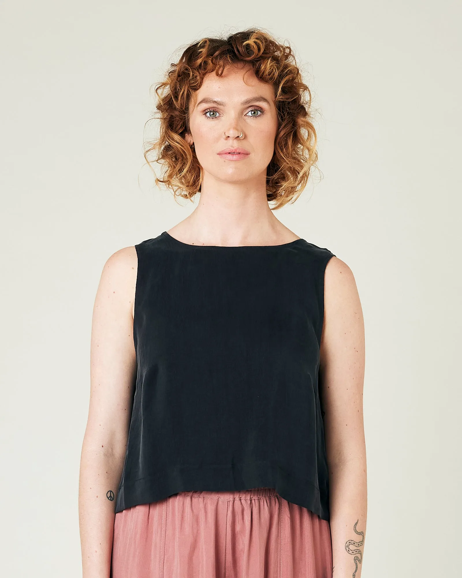 Esme Black Cupro Top sold by Beyond Nine