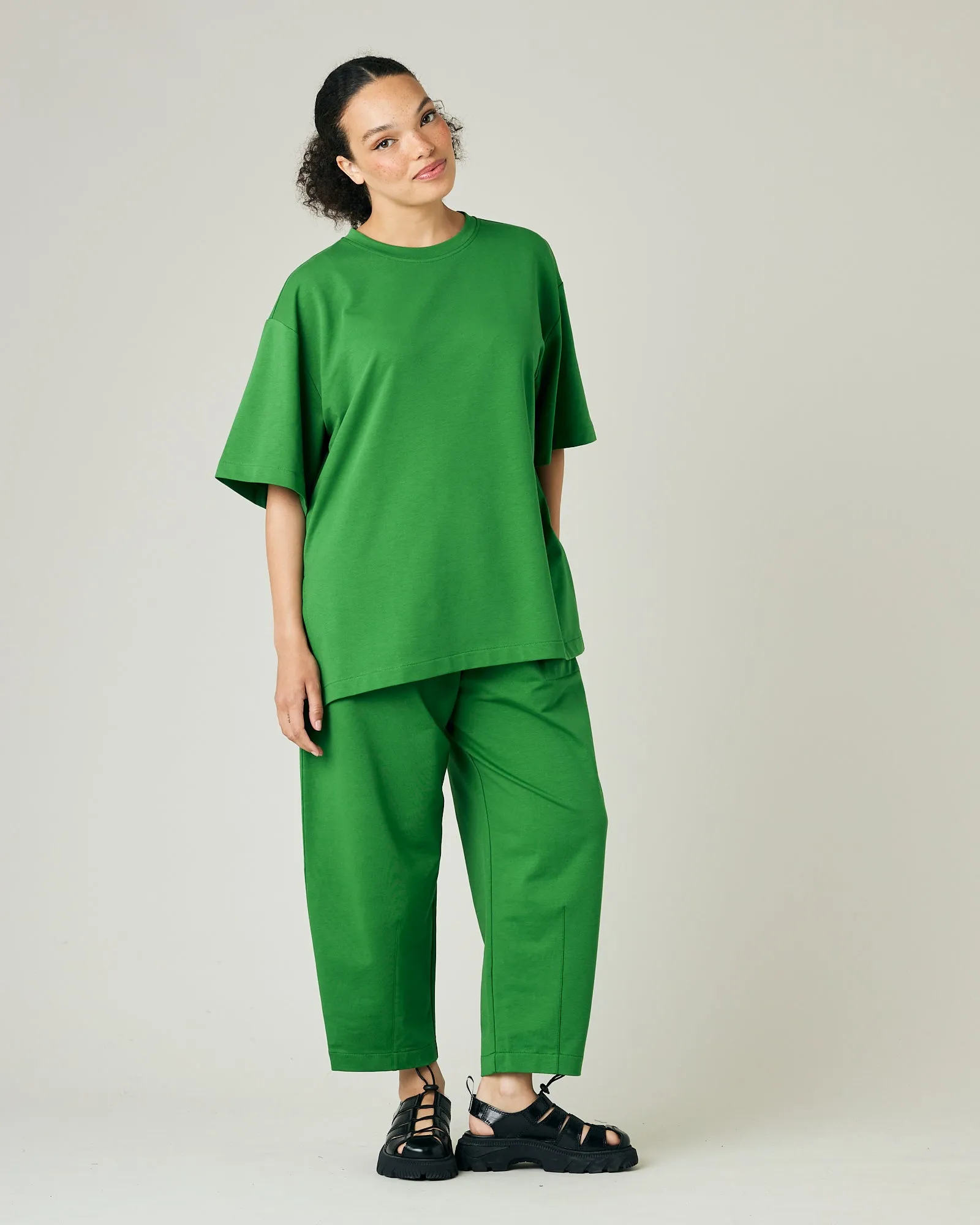 Jude Juniper Green Cotton Jersey Short Drop Sleeve Top sold by Beyond Nine product image thumbnail 5