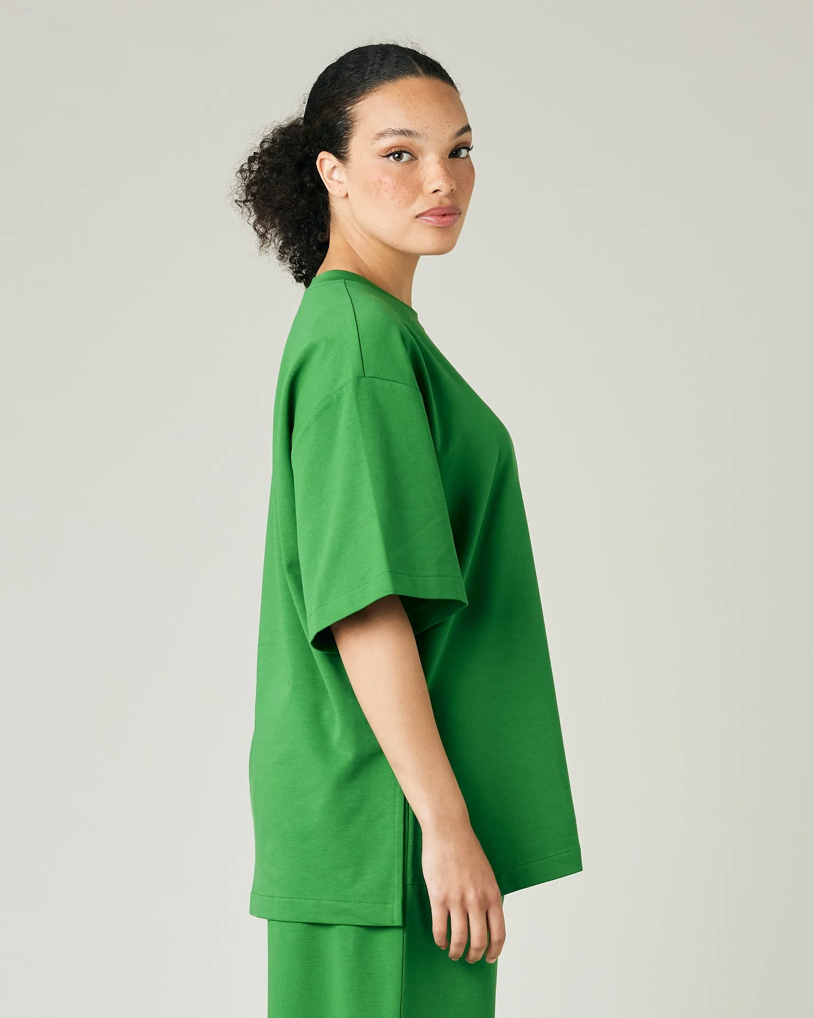Jude Juniper Green Cotton Jersey Short Drop Sleeve Top sold by Beyond Nine product image thumbnail 4