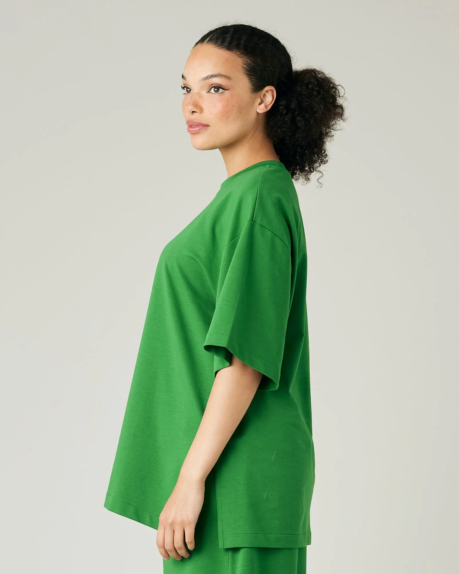Jude Juniper Green Cotton Jersey Short Drop Sleeve Top sold by Beyond Nine product image thumbnail 2