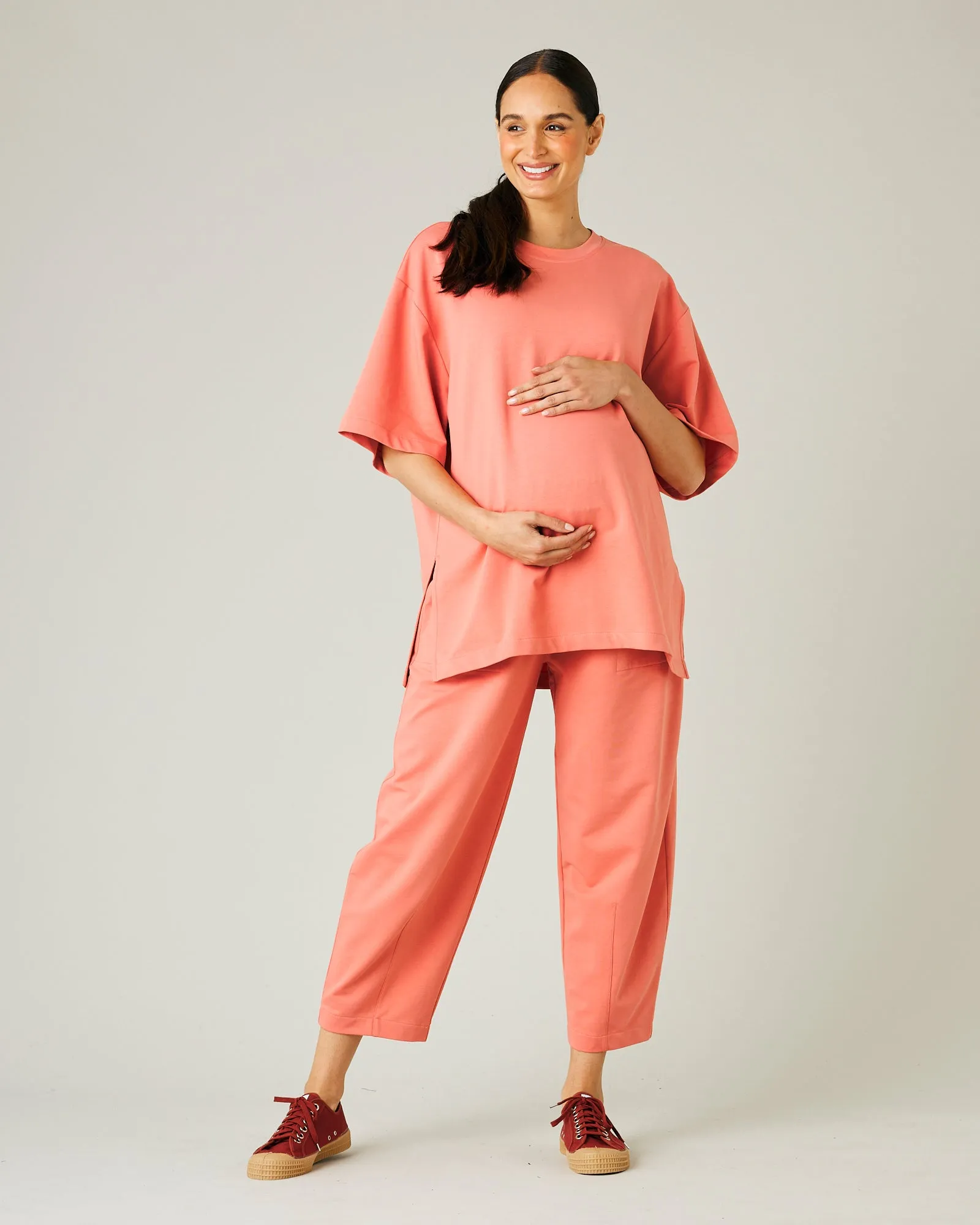 Jude Coral Cotton Jersey Short Drop Sleeve Top sold by Beyond Nine product image thumbnail 5