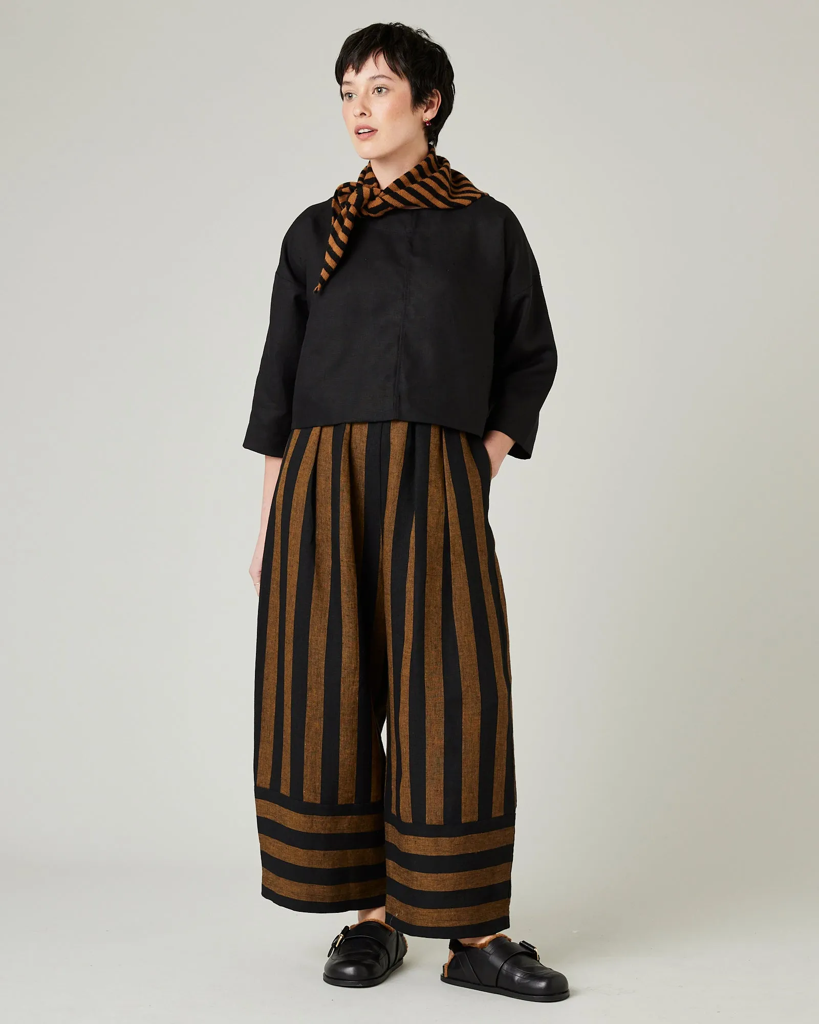 Bobbi Rust And Black Stripe Linen Trousers sold by Beyond Nine product image thumbnail 5