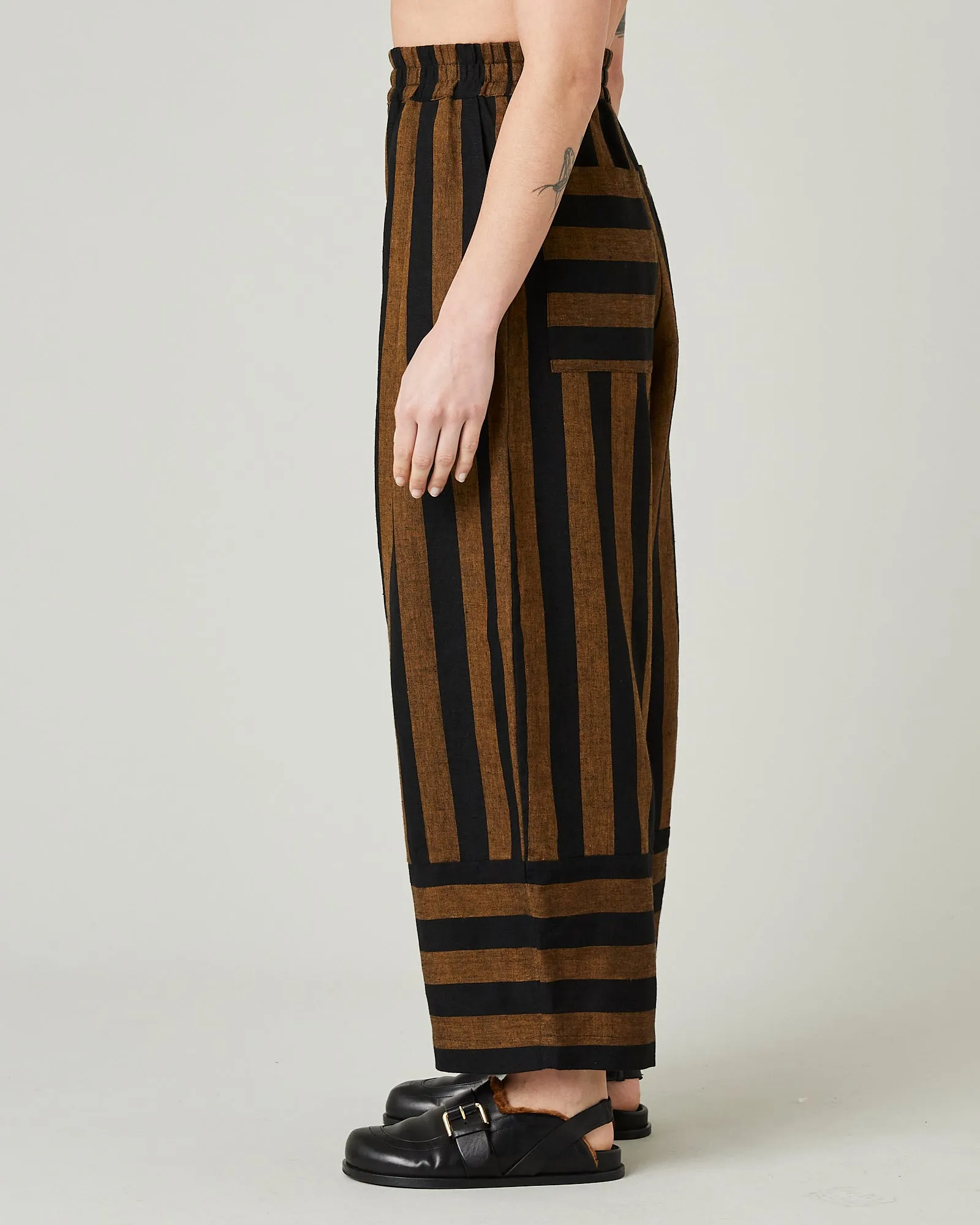 Bobbi Rust And Black Stripe Linen Trousers sold by Beyond Nine product image thumbnail 2