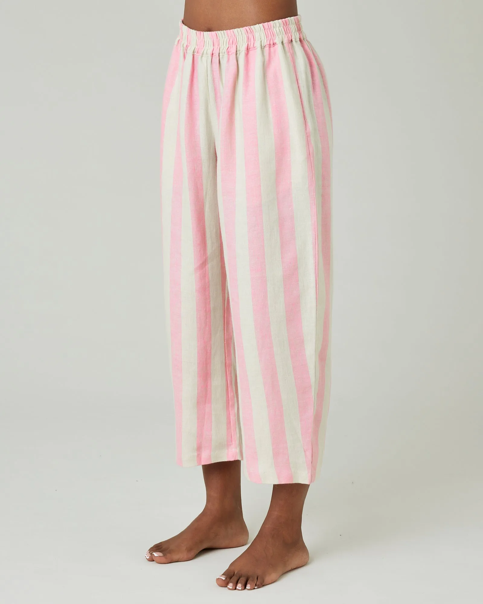 Ultimate PJ Trousers Pink & Ecru Stripe Linen sold by Beyond Nine product image thumbnail 2