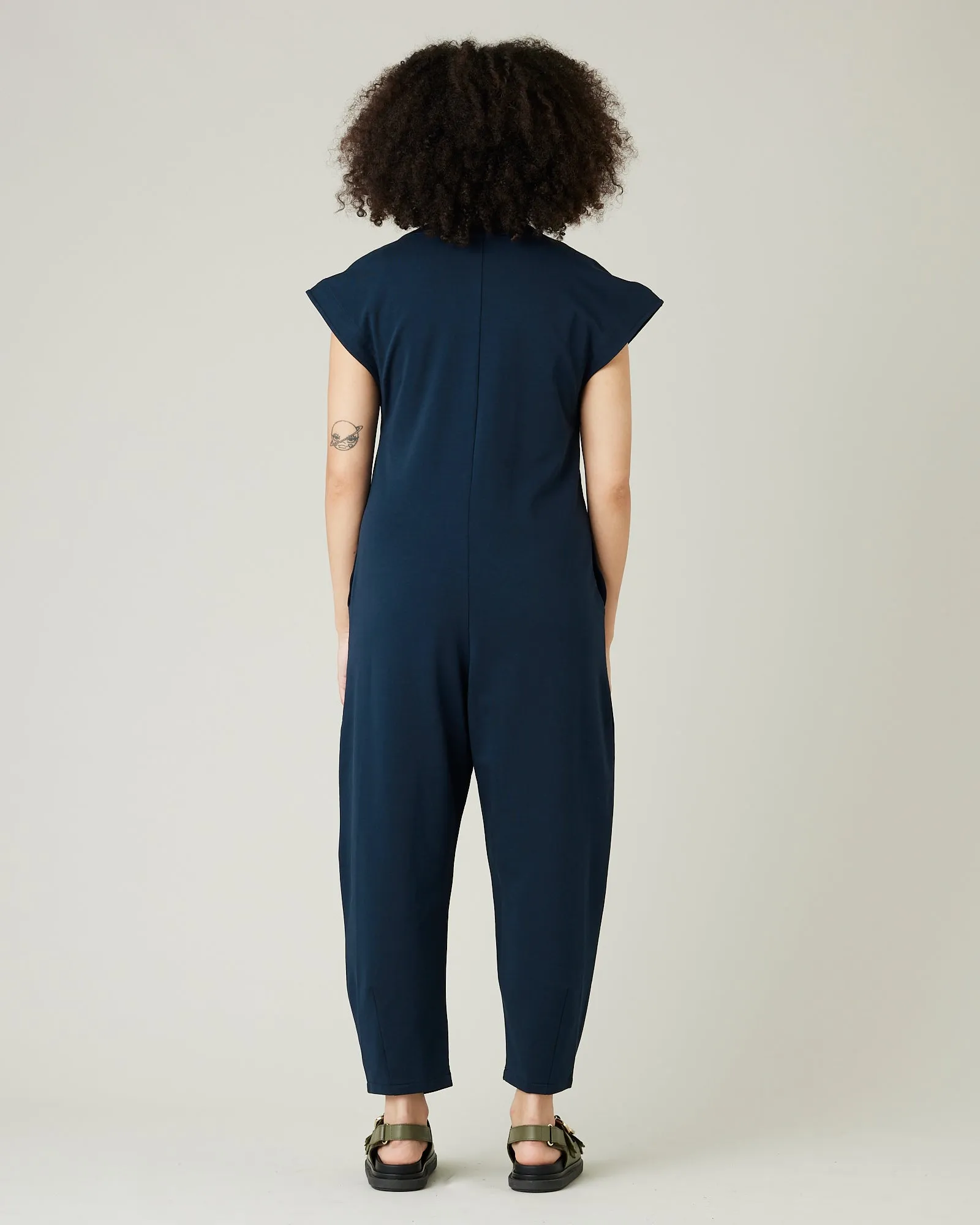 Frankie Navy Cotton Jersey Jumpsuit sold by Beyond Nine product image thumbnail 2