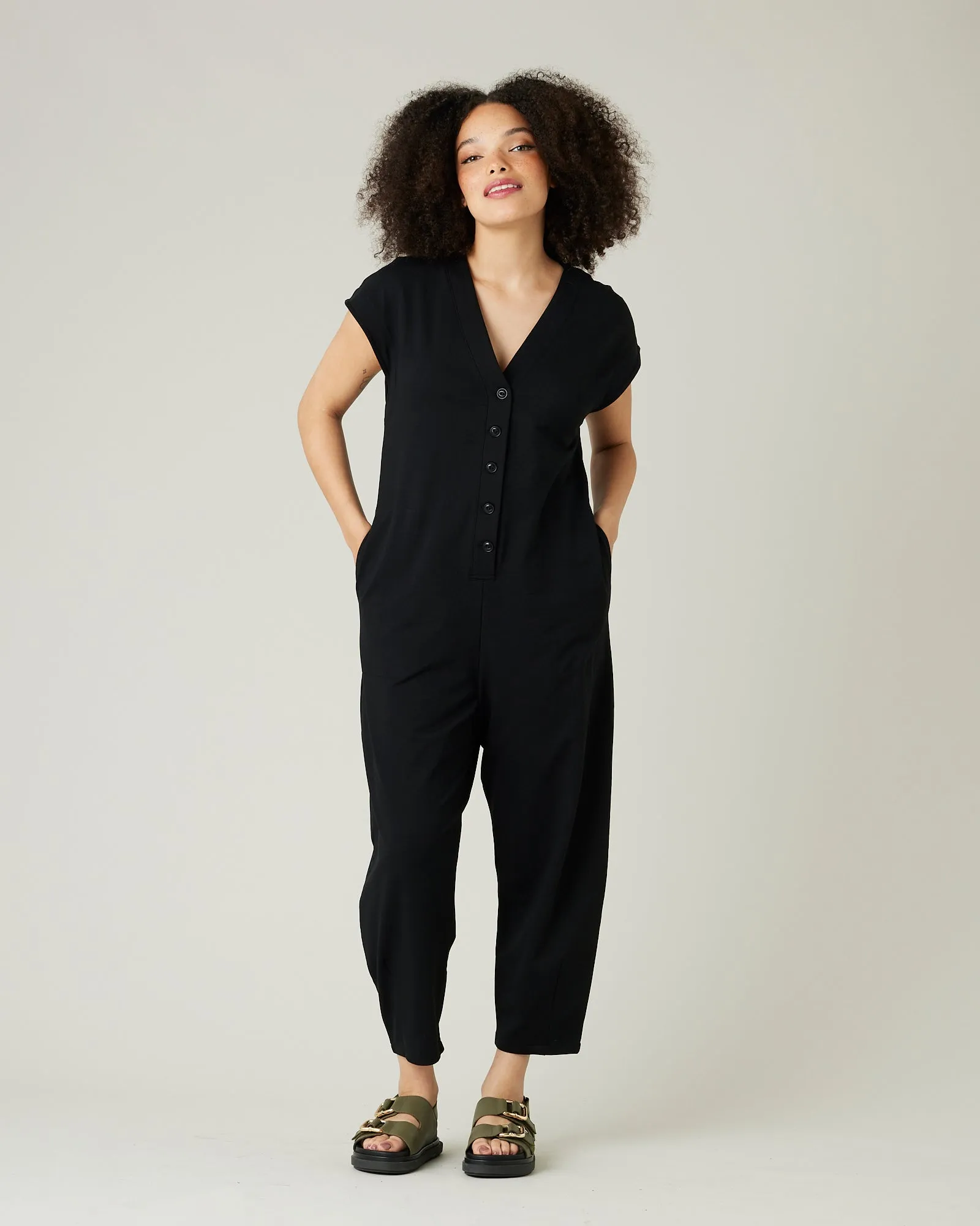 Frankie Black Cotton Jersey Jumpsuit sold by Beyond Nine product image thumbnail 5