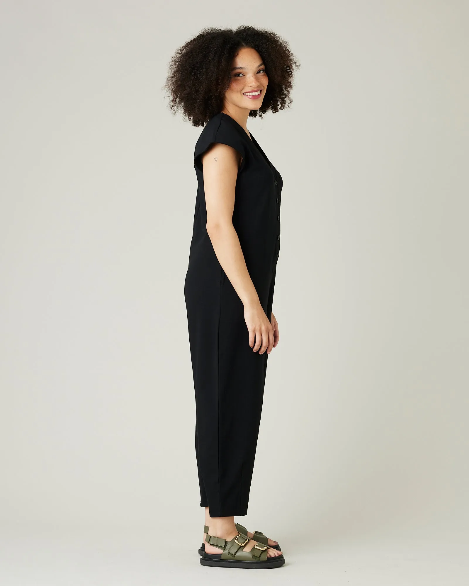 Frankie Black Cotton Jersey Jumpsuit sold by Beyond Nine product image thumbnail 4