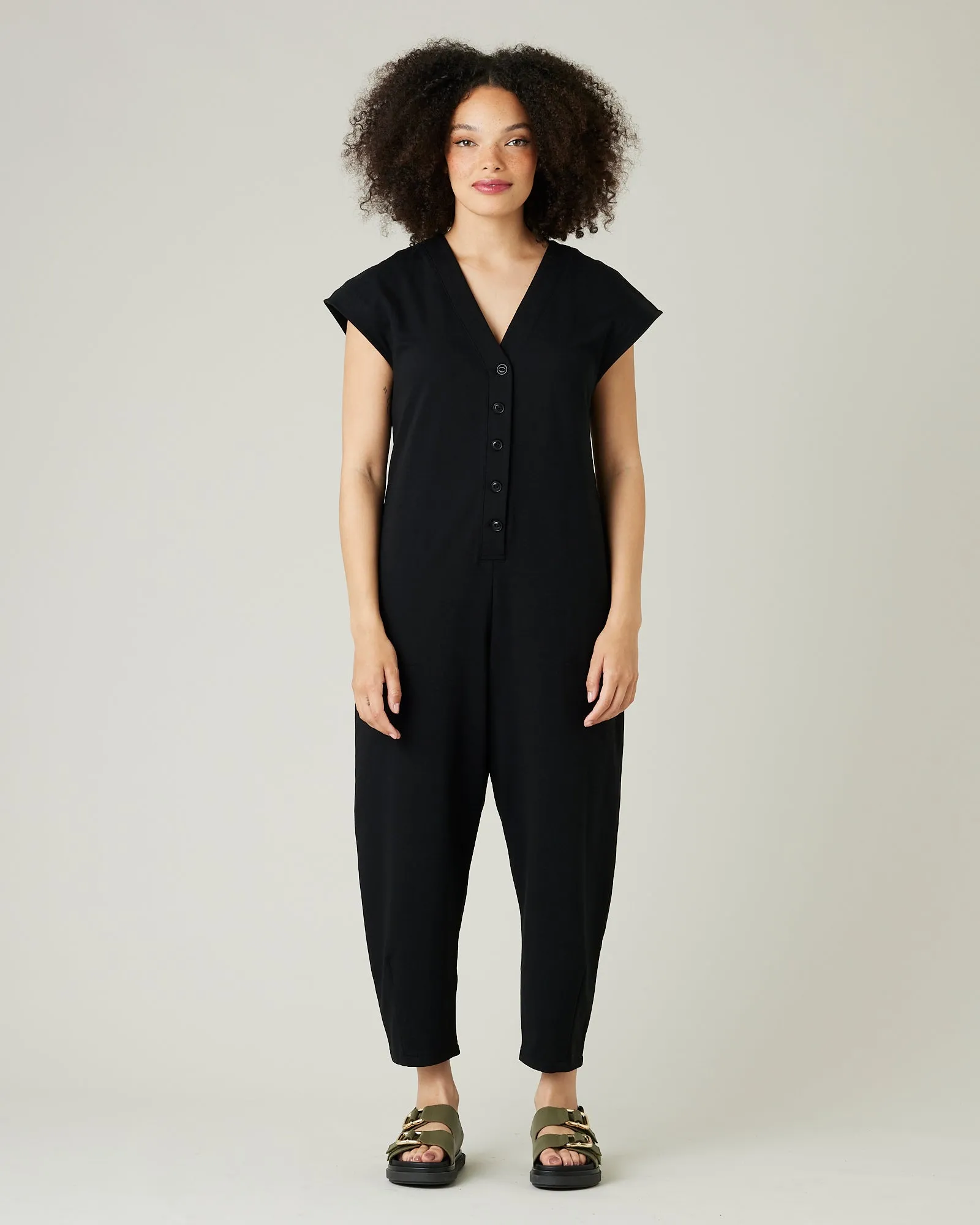 Frankie Black Cotton Jersey Jumpsuit sold by Beyond Nine
