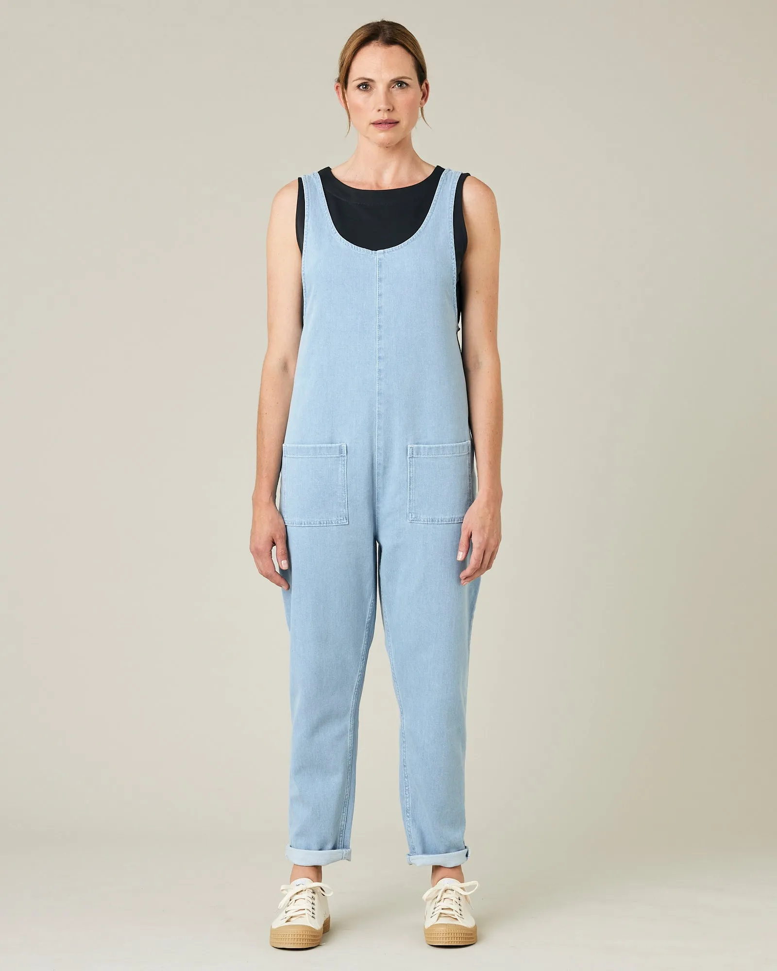 Lola Light Blue Denim Jumpsuit sold by Beyond Nine