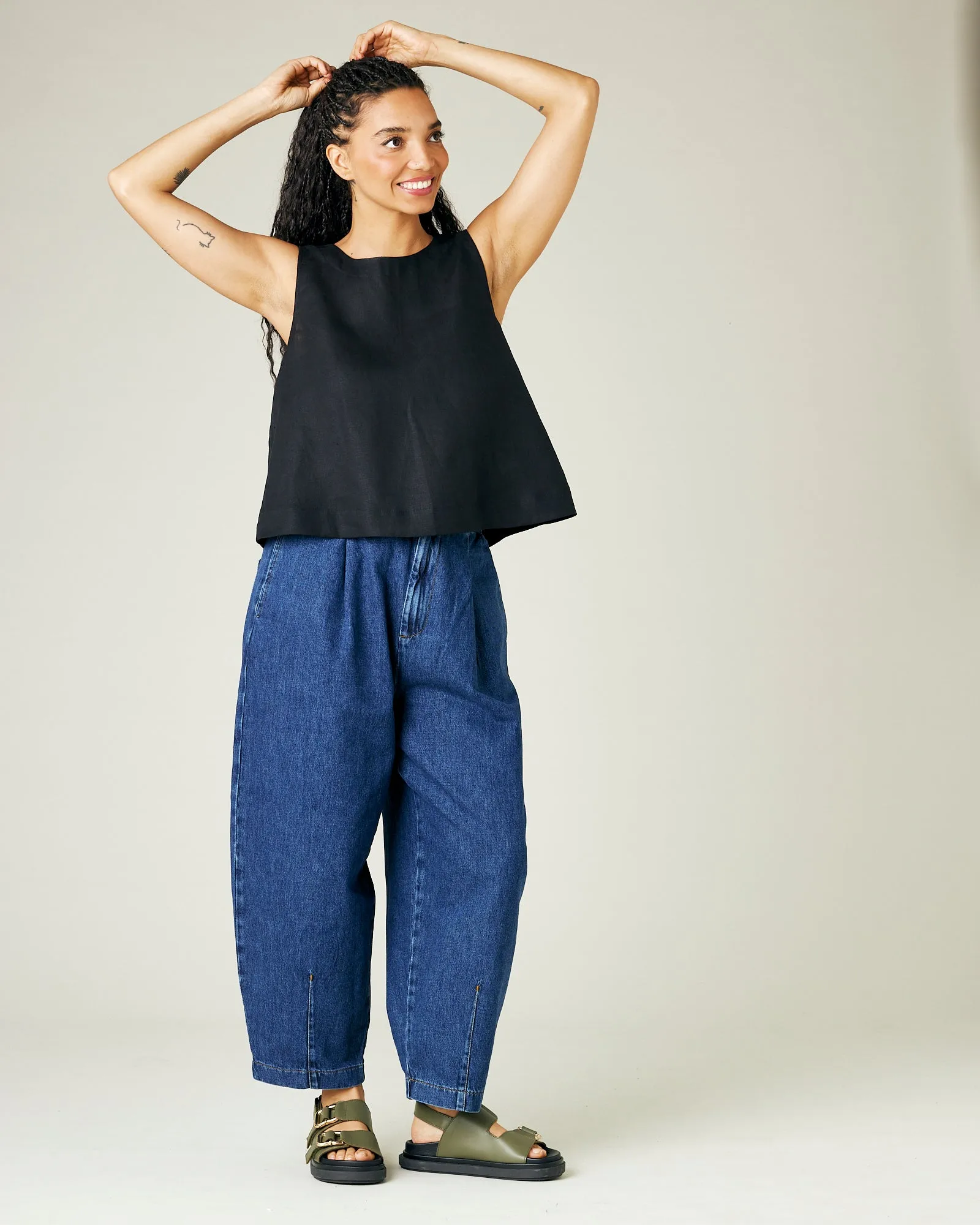 Tara Black Linen Top sold by Beyond Nine product image thumbnail 5