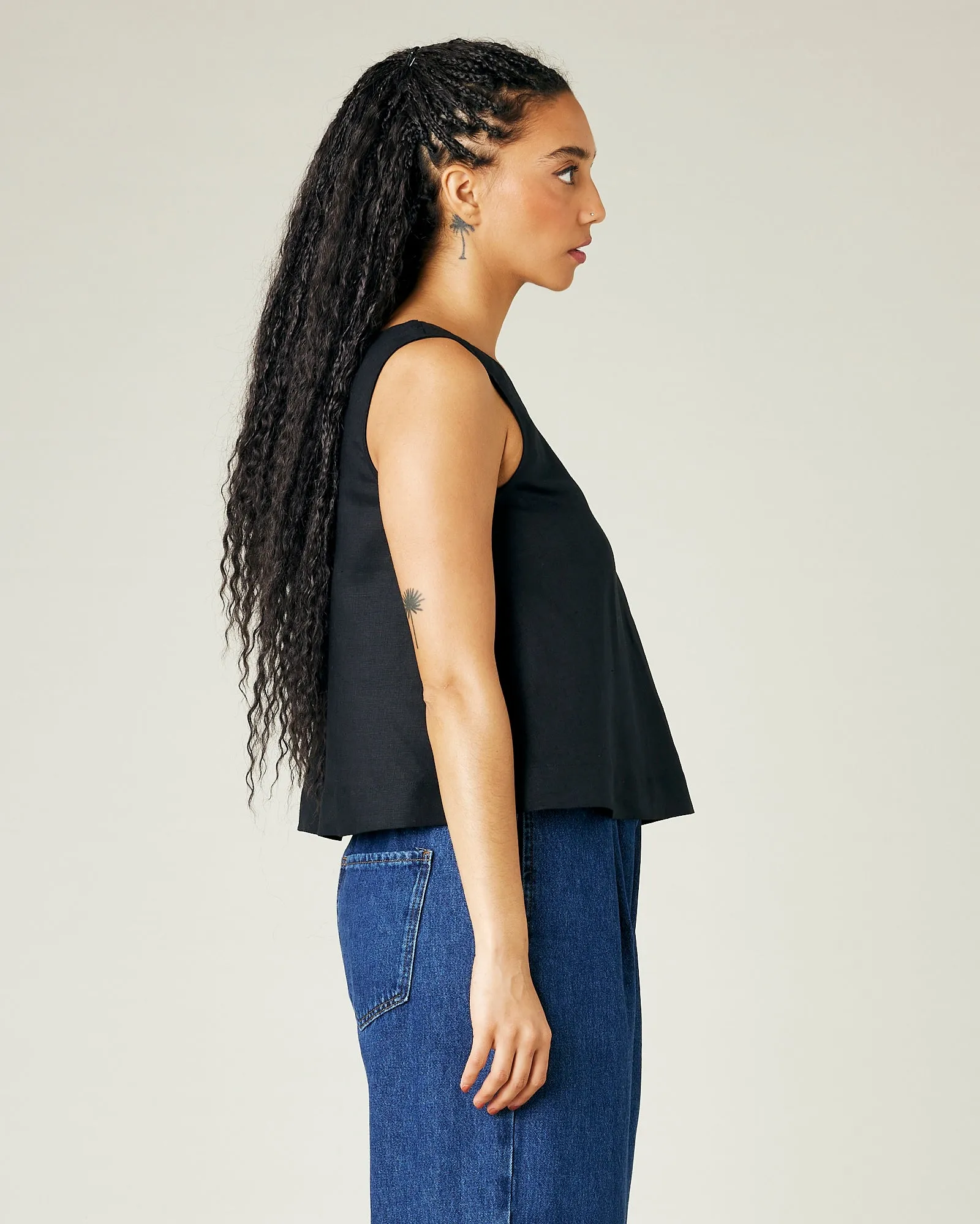 Tara Black Linen Top sold by Beyond Nine product image thumbnail 4