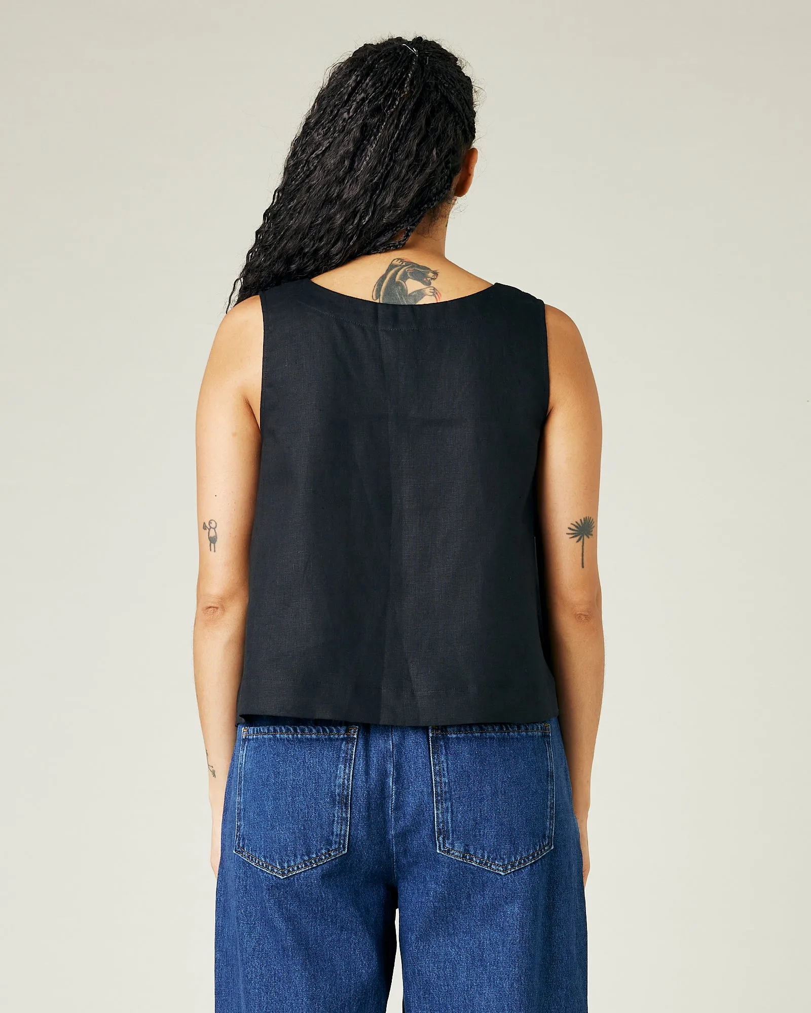 Tara Black Linen Top sold by Beyond Nine product image thumbnail 3