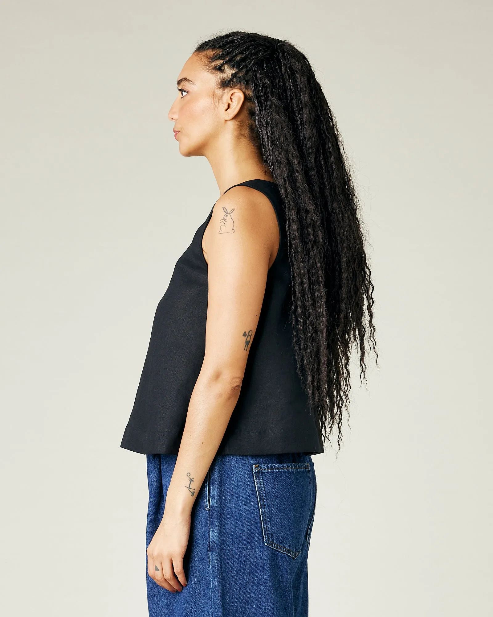 Tara Black Linen Top sold by Beyond Nine product image thumbnail 2