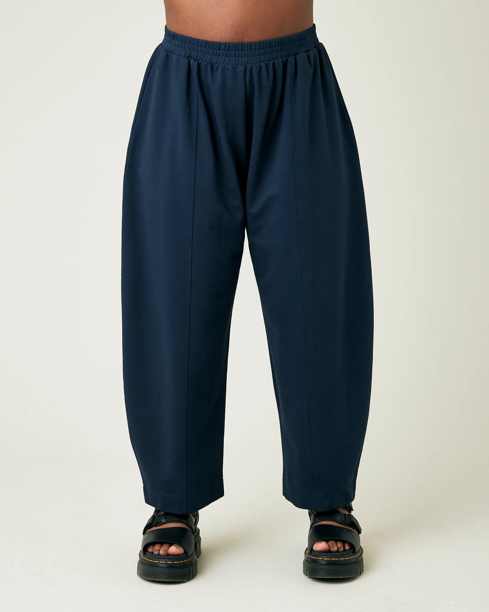 Mabel Navy Jersey Trousers sold by Beyond Nine