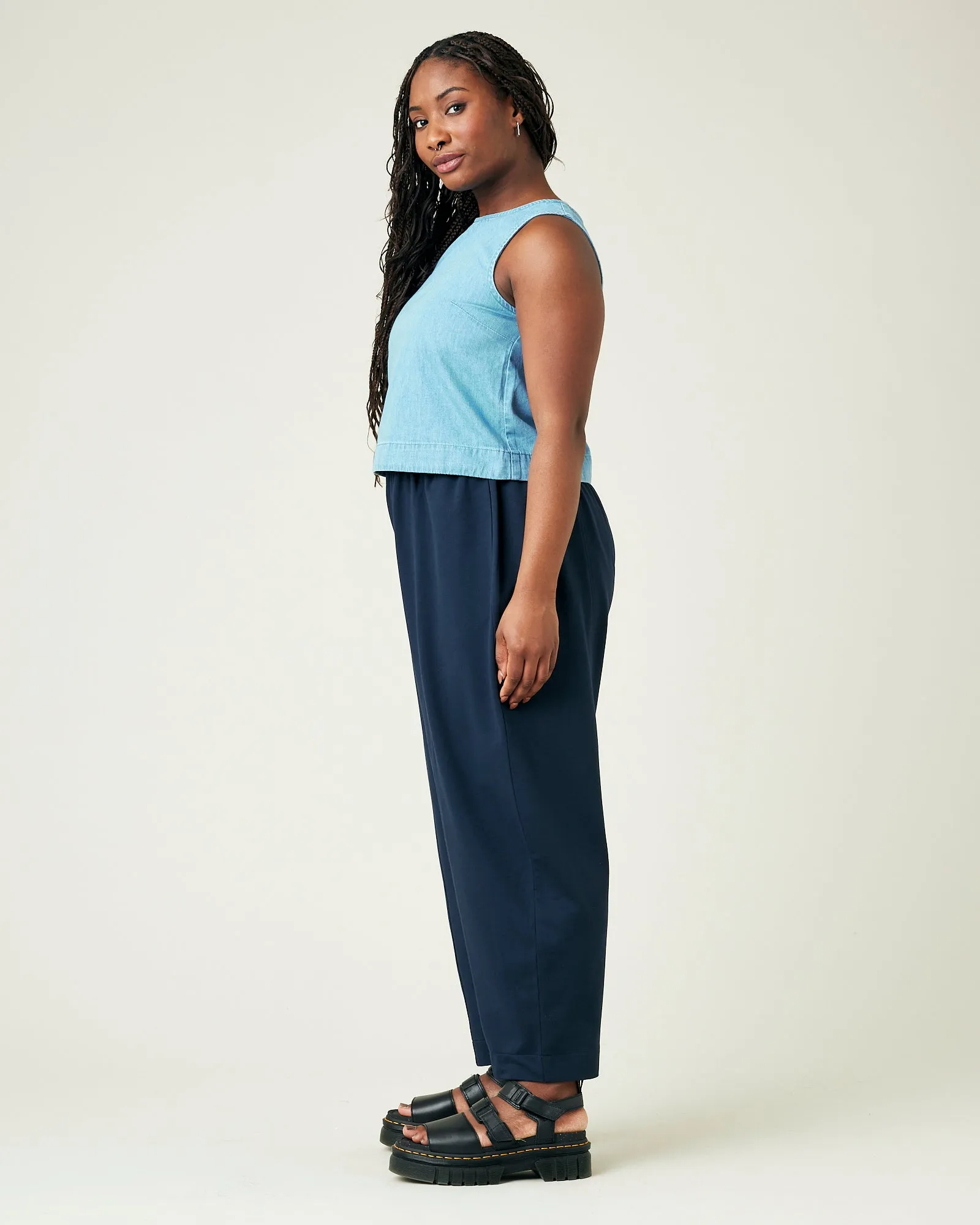 Mabel Navy Jersey Trousers sold by Beyond Nine product image thumbnail 4