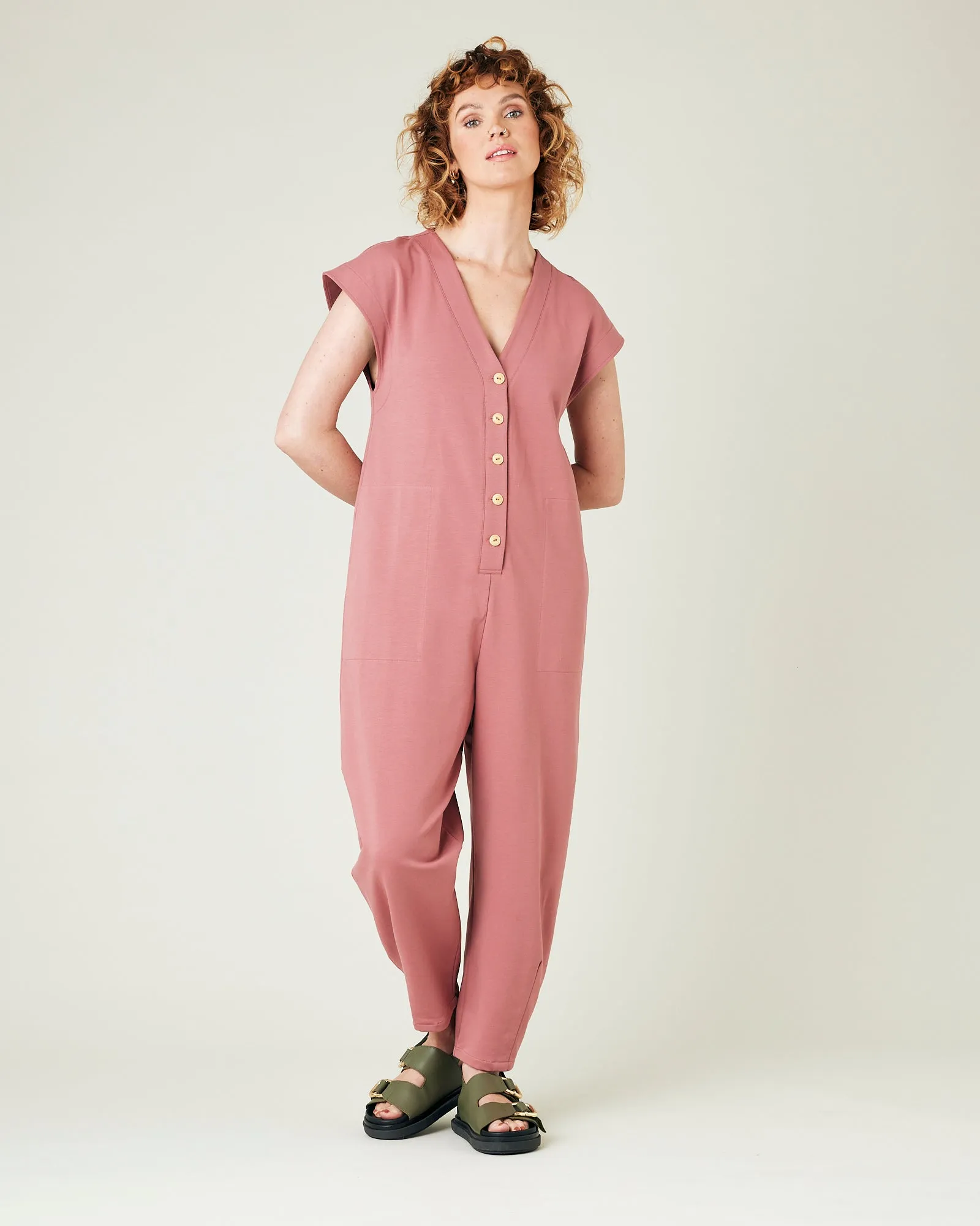 Frankie Dusty Pink Cotton Jersey Jumpsuit sold by Beyond Nine product image thumbnail 5