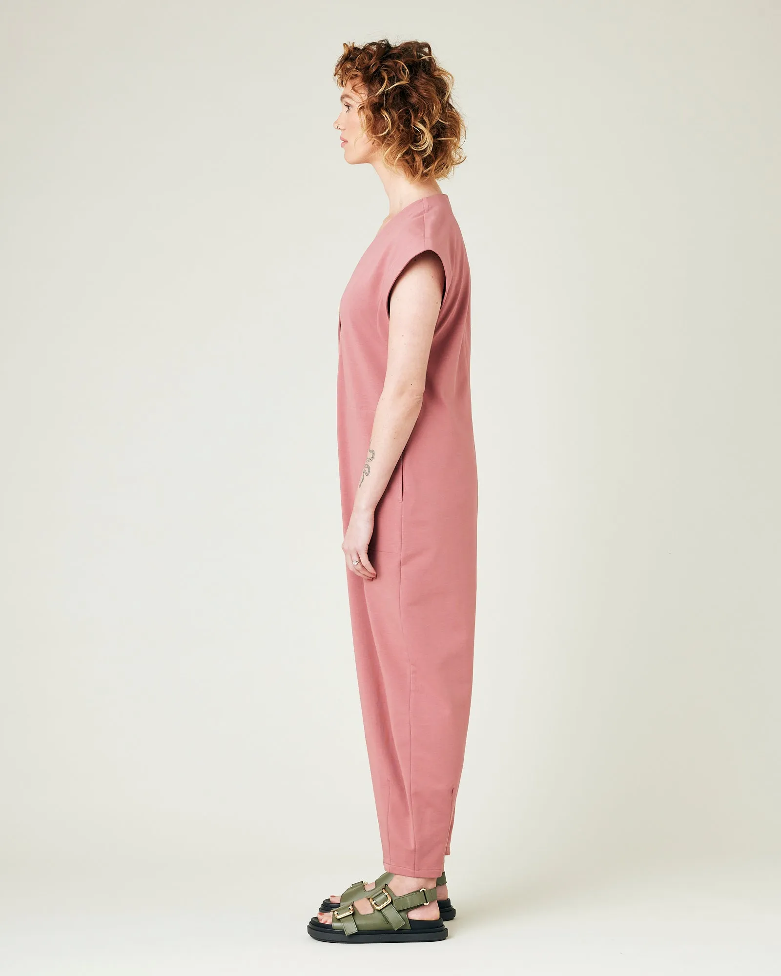 Frankie Dusty Pink Cotton Jersey Jumpsuit sold by Beyond Nine product image thumbnail 2