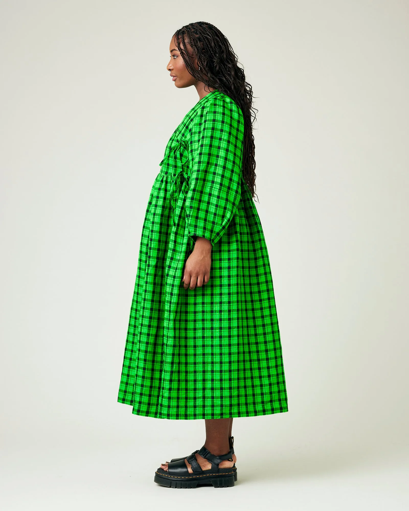 Isabel Black & Green Check Linen Dress sold by Beyond Nine product image thumbnail 2