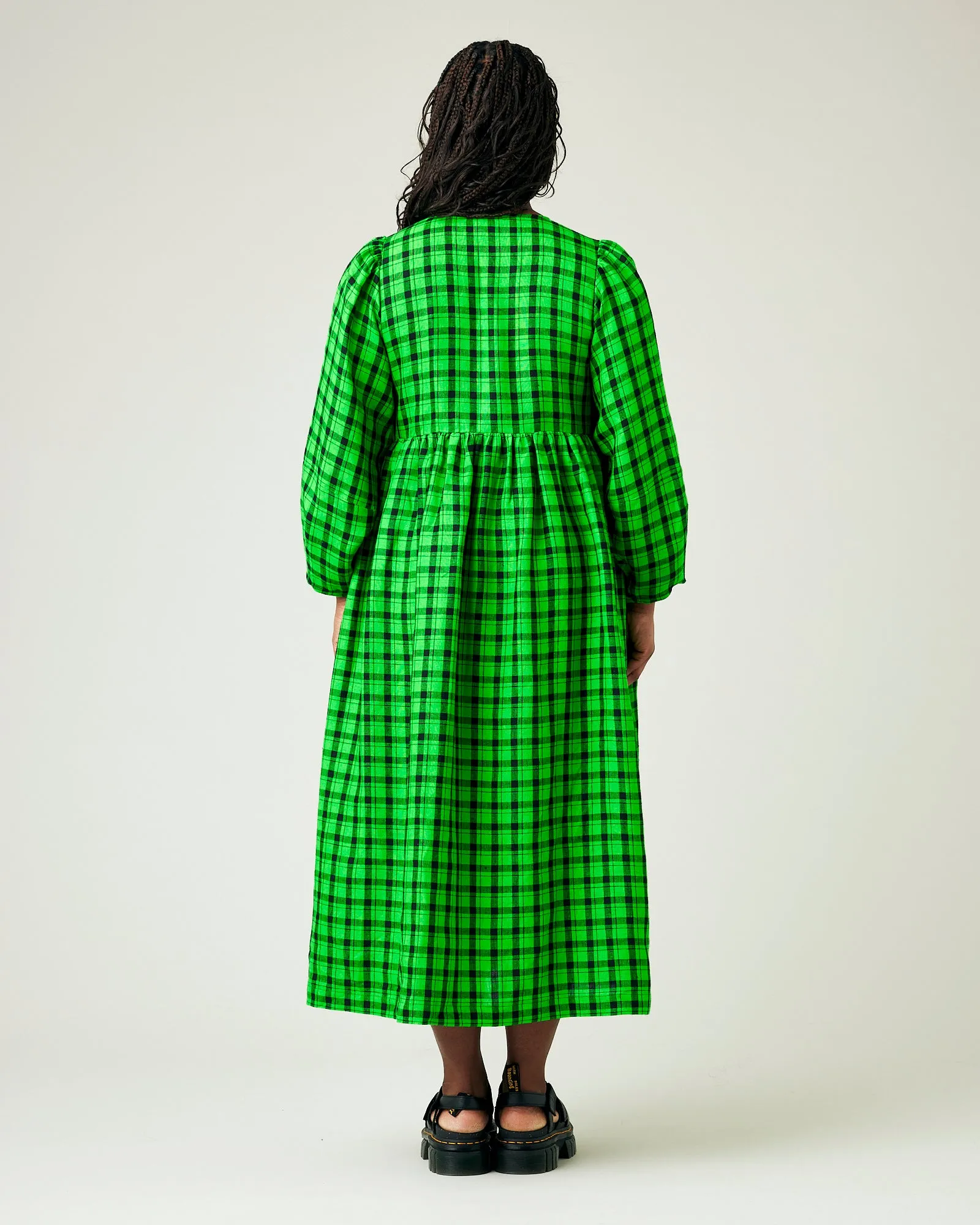 Isabel Black & Green Check Linen Dress sold by Beyond Nine product image thumbnail 3
