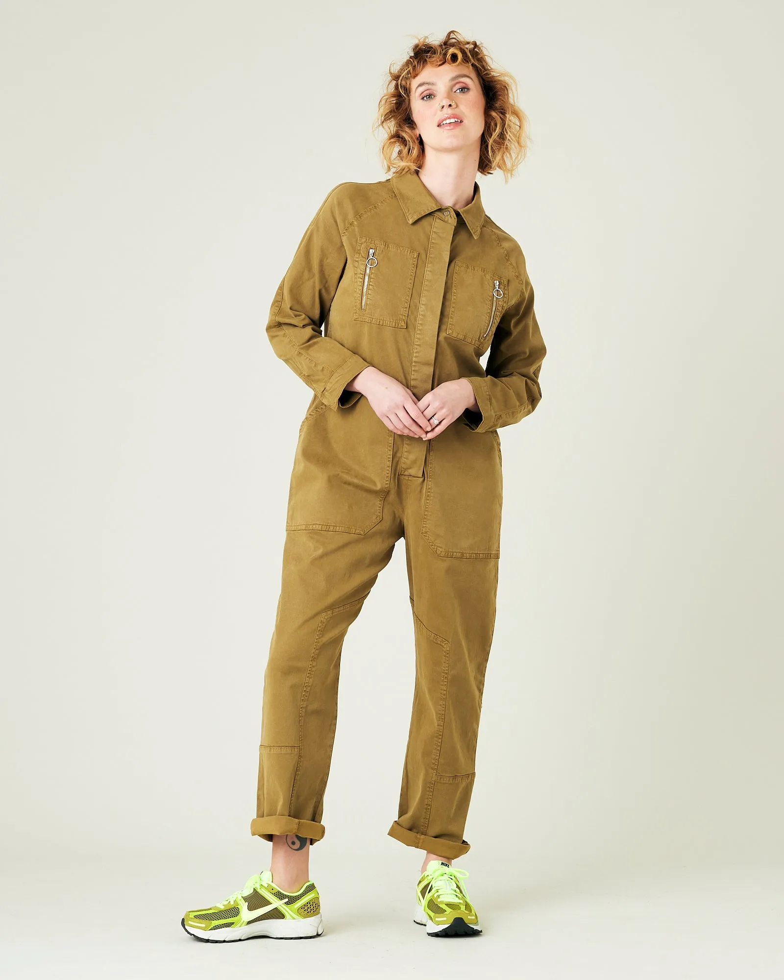 Hallie Nut Green Cotton Coverall sold by Beyond Nine product image thumbnail 5