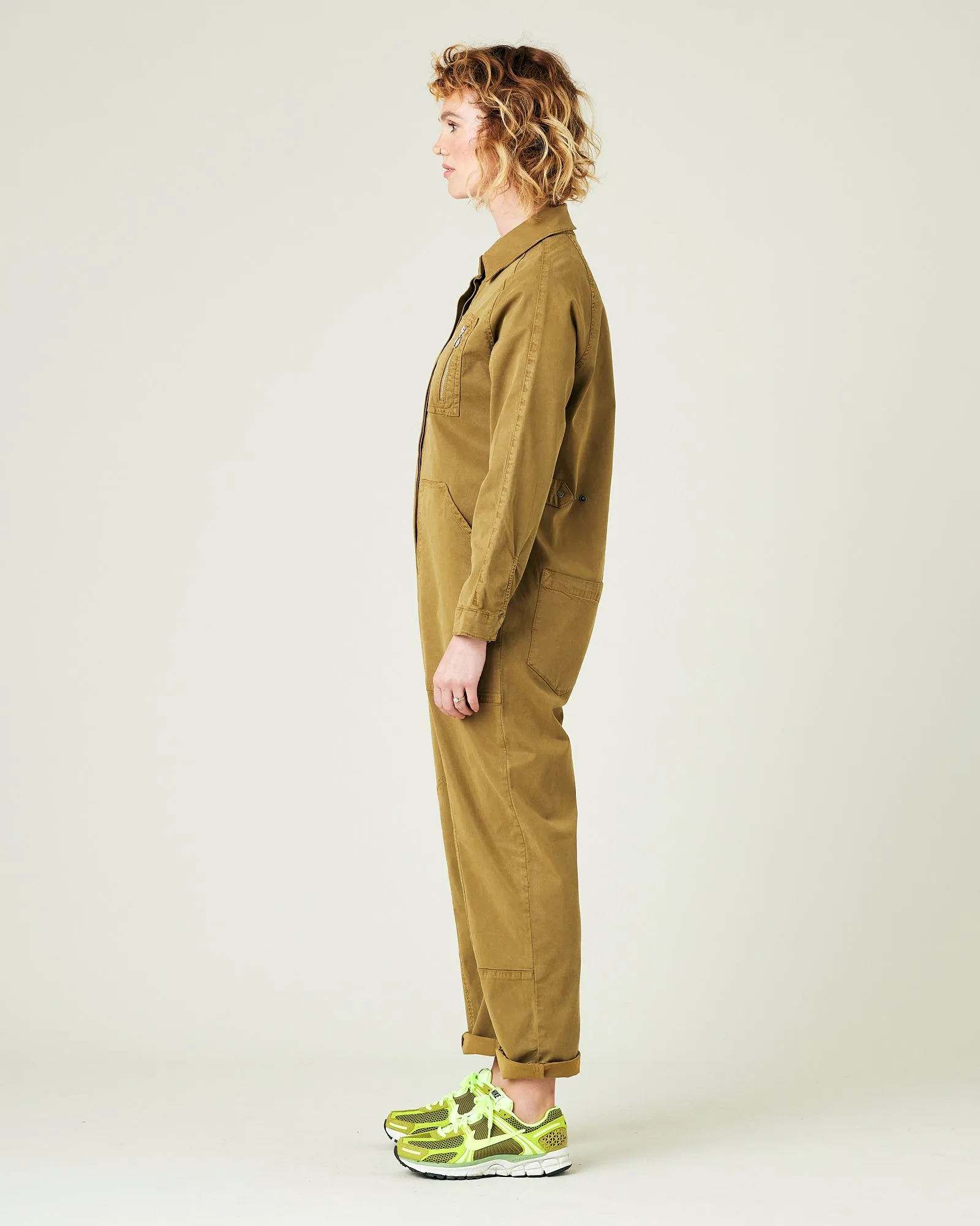 Hallie Nut Green Cotton Coverall sold by Beyond Nine product image thumbnail 2