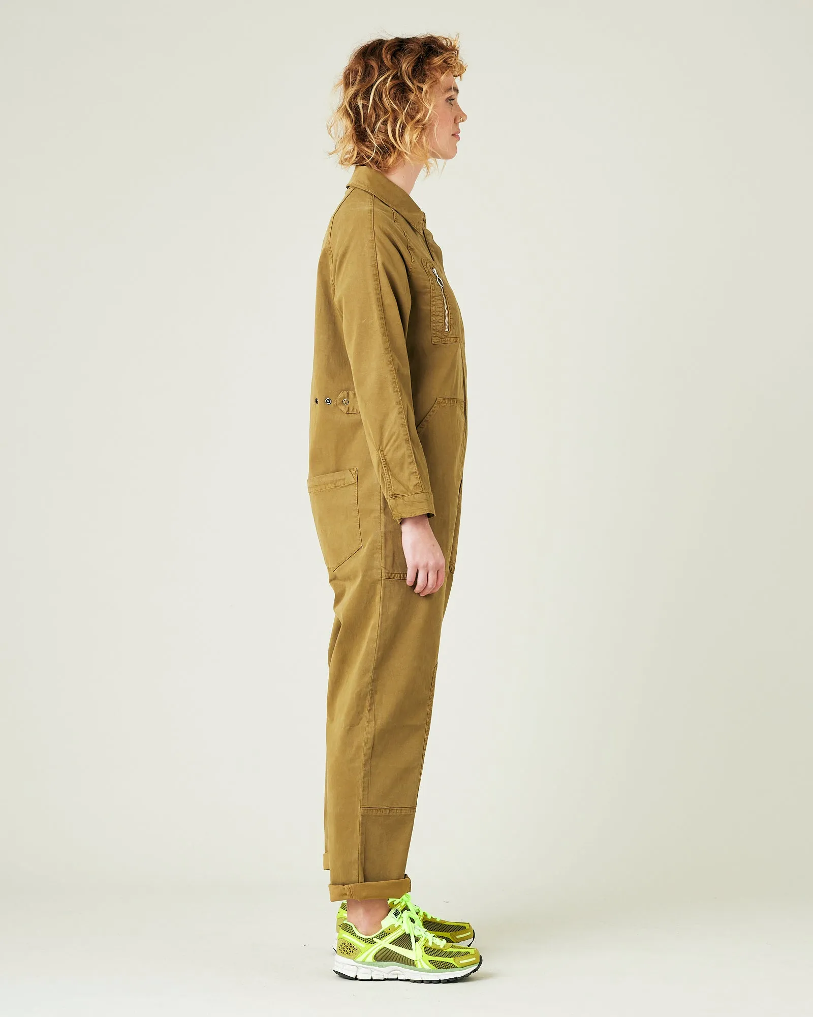 Hallie Nut Green Cotton Coverall sold by Beyond Nine product image thumbnail 4