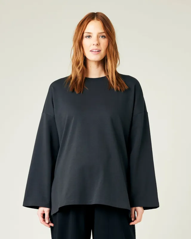 Huxley Slate Cotton Jersey Top sold by Beyond Nine