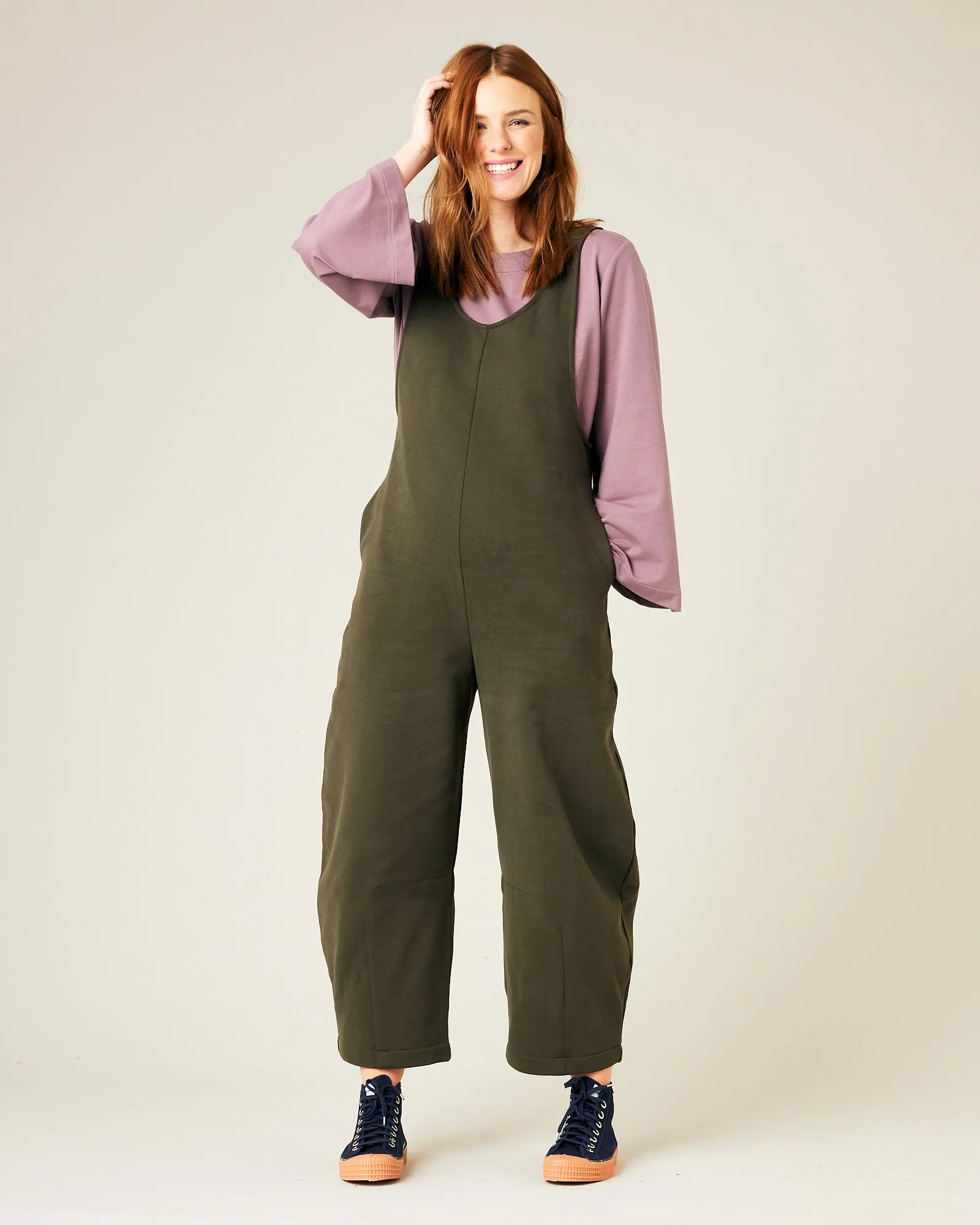 Clover Organic Cotton Jersey Jumpsuit - Olive sold by Beyond Nine product image thumbnail 5