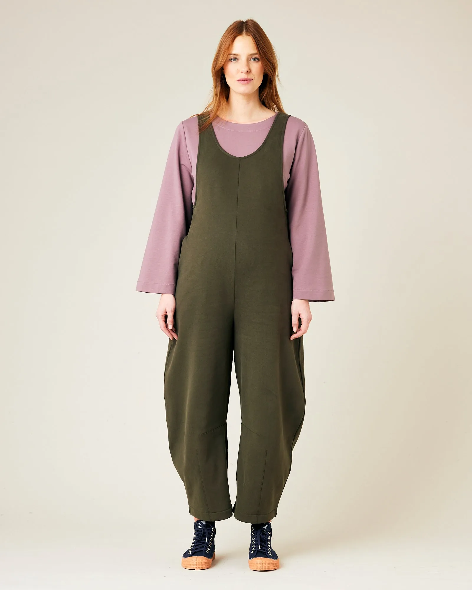 Clover Organic Cotton Jersey Jumpsuit - Olive sold by Beyond Nine