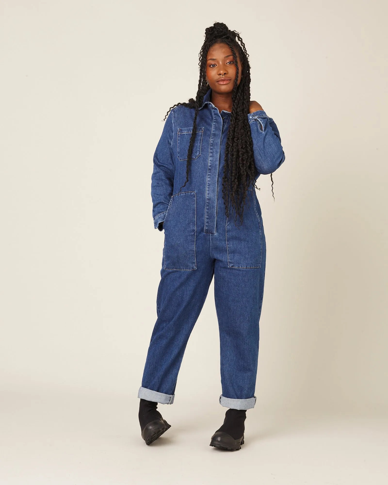 Denim Coverall - Light Mid Wash Blue sold by Beyond Nine product image thumbnail 2