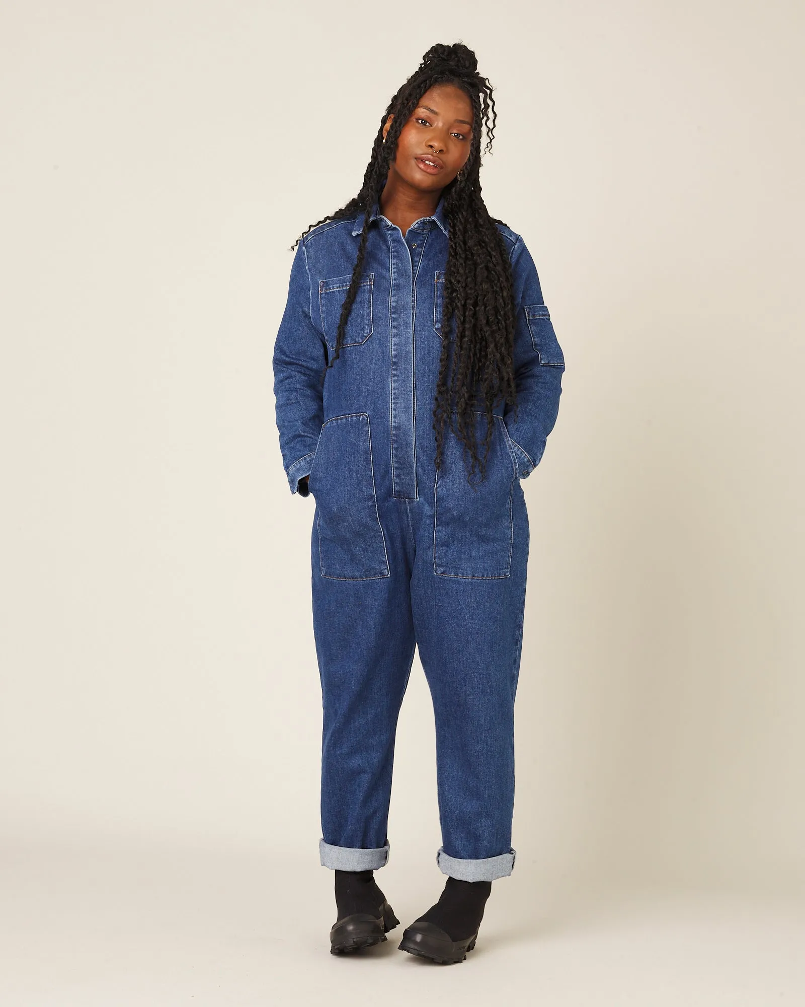 Denim Coverall - Light Mid Wash Blue sold by Beyond Nine product image thumbnail 5