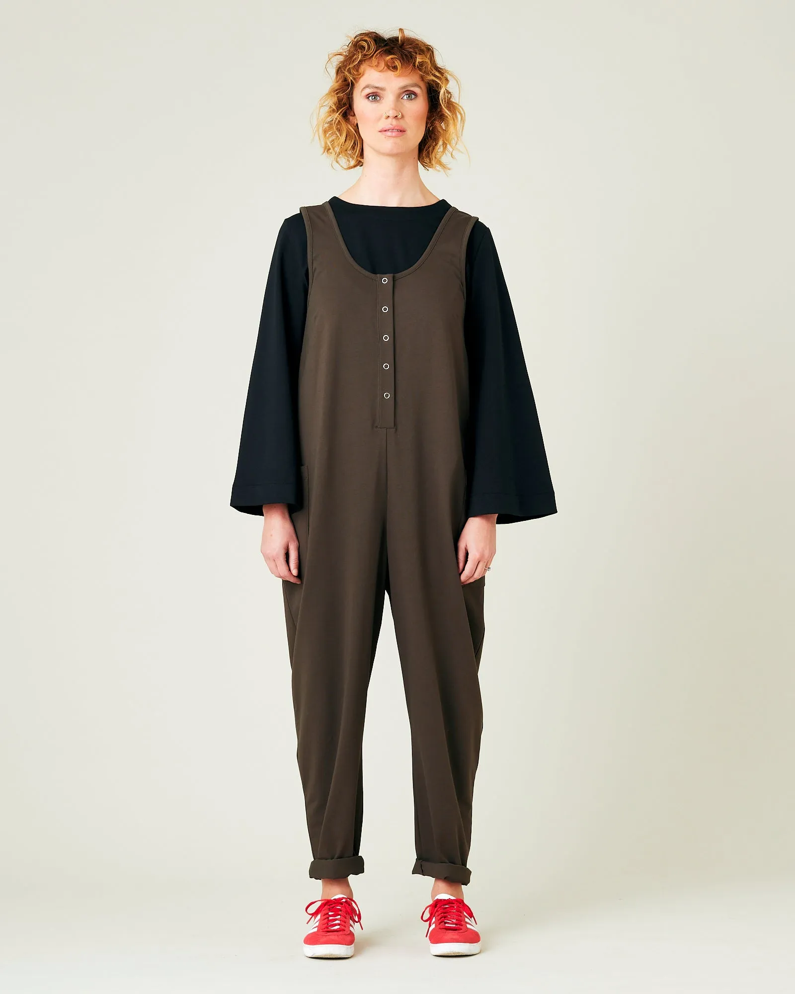 Poppy Cocoa Cotton Jersey Jumpsuit sold by Beyond Nine