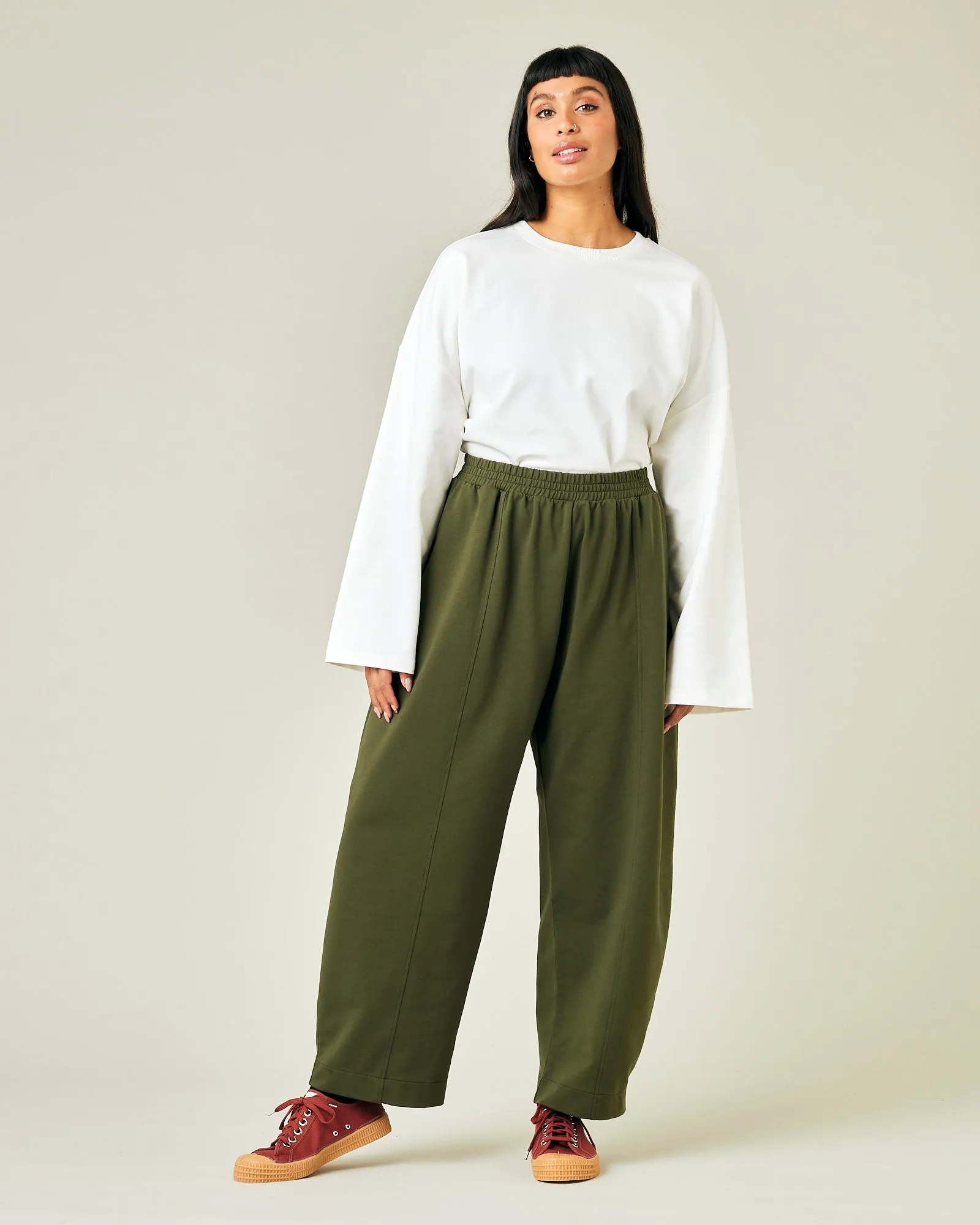 Mabel Olive Jersey Trousers sold by Beyond Nine product image thumbnail 5