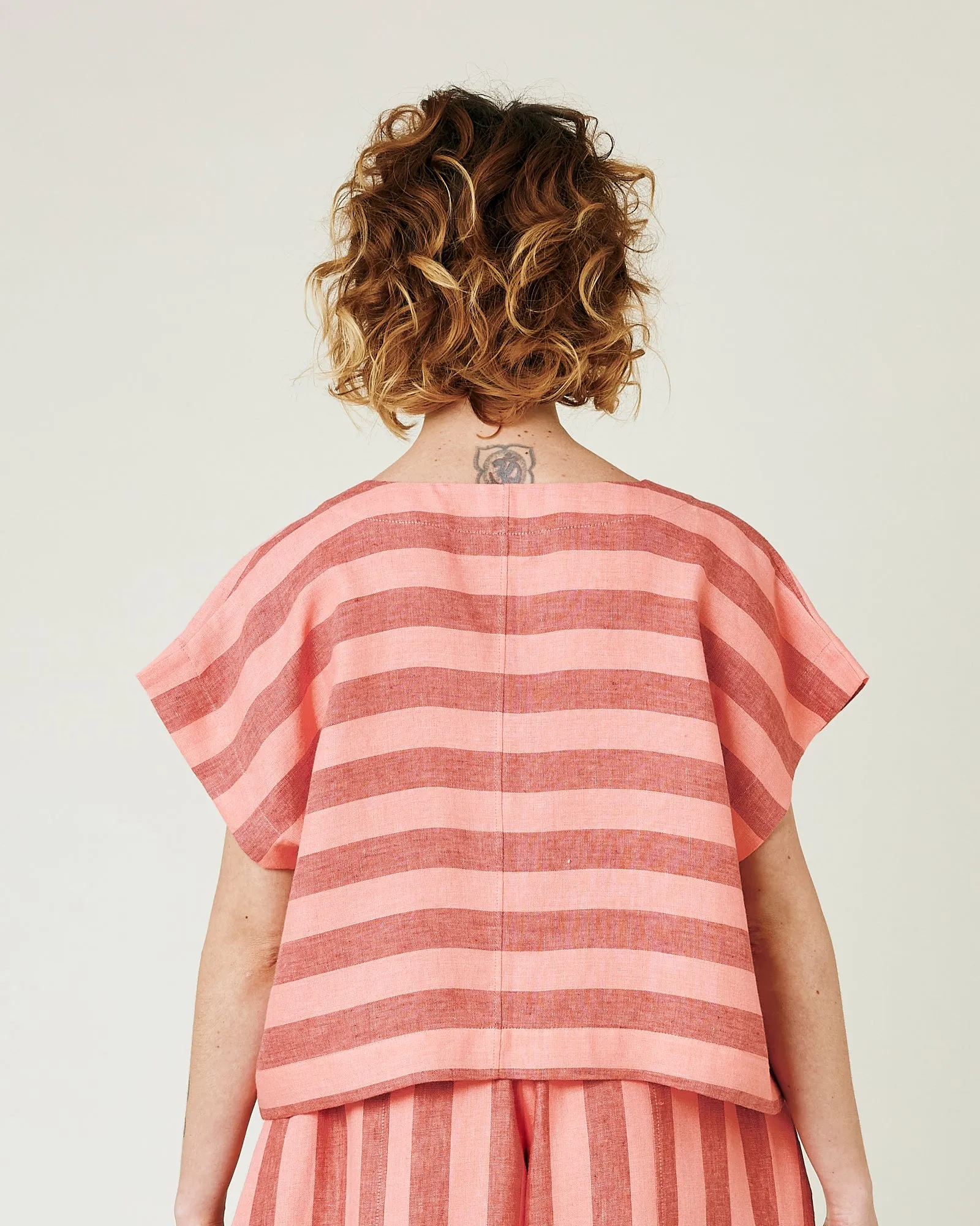 Polly Blush Stripe Linen Top sold by Beyond Nine product image thumbnail 3