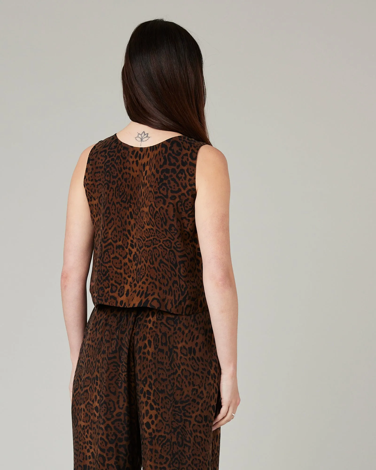 Esme Dark Leopard Print Cupro Top sold by Beyond Nine product image thumbnail 3