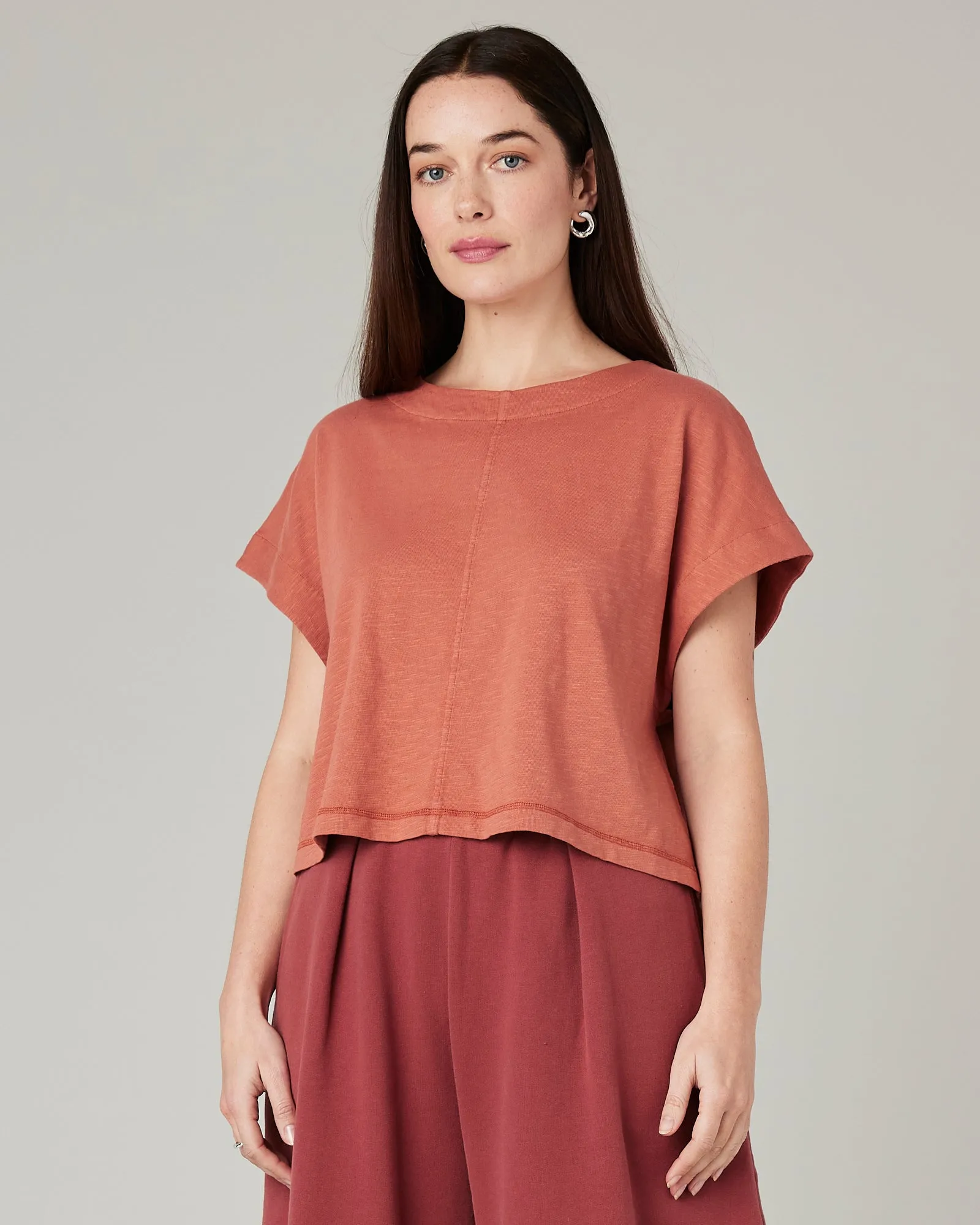 Polly Terracotta Jersey Top sold by Beyond Nine