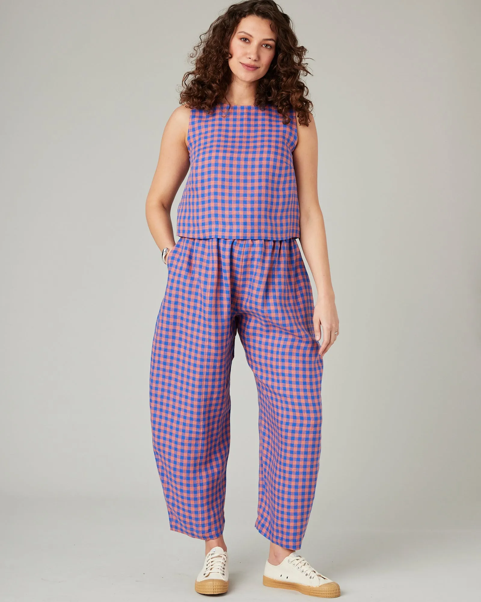 Mabel Sunset Check Linen Trousers sold by Beyond Nine product image thumbnail 2